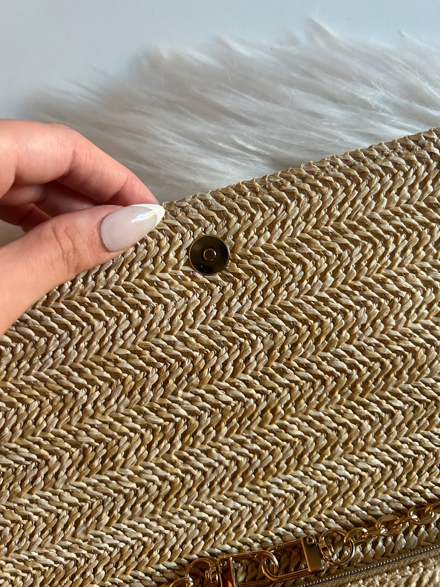 Pochette Dior in rafia
