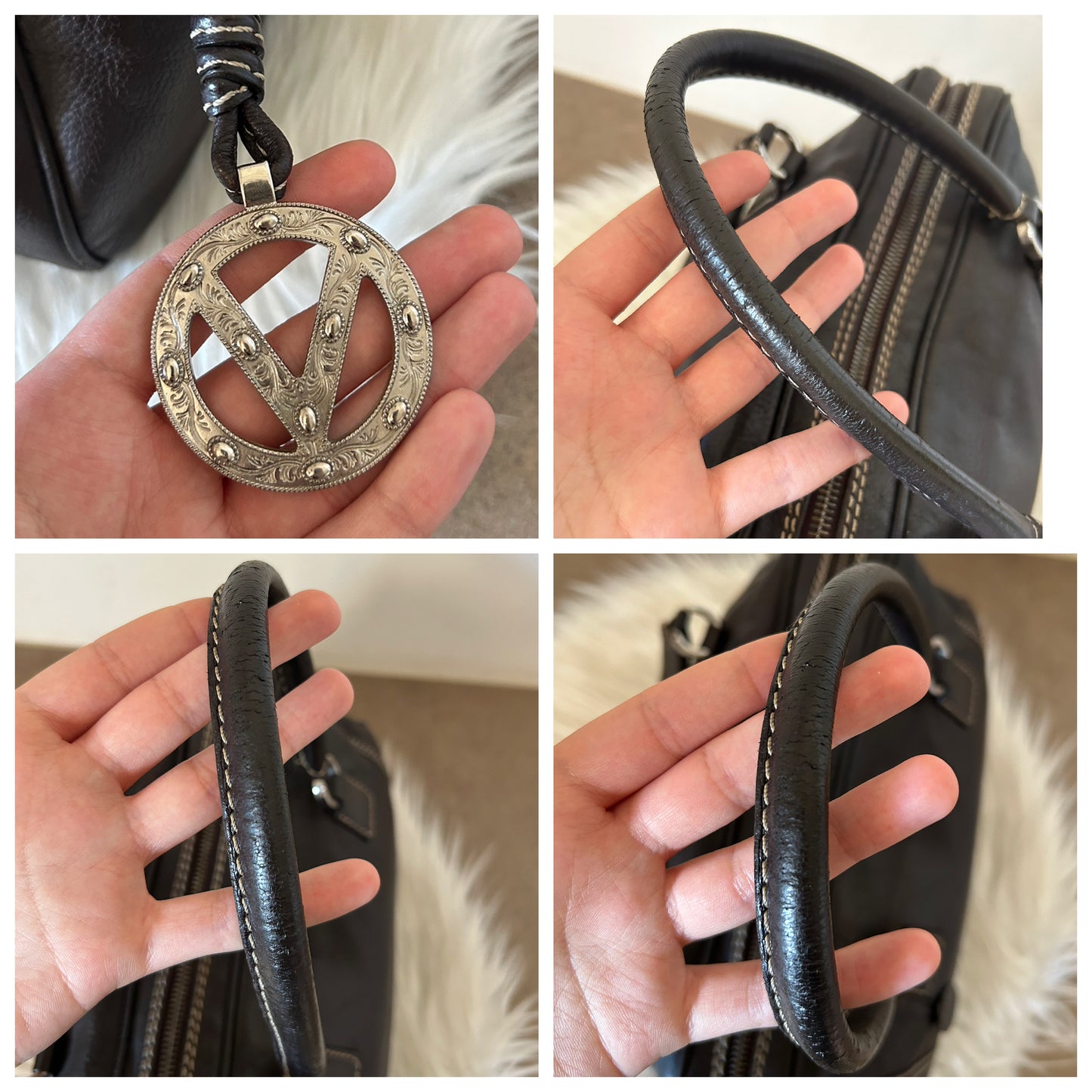 Bauletto Valentino Garavani in pelle marrone