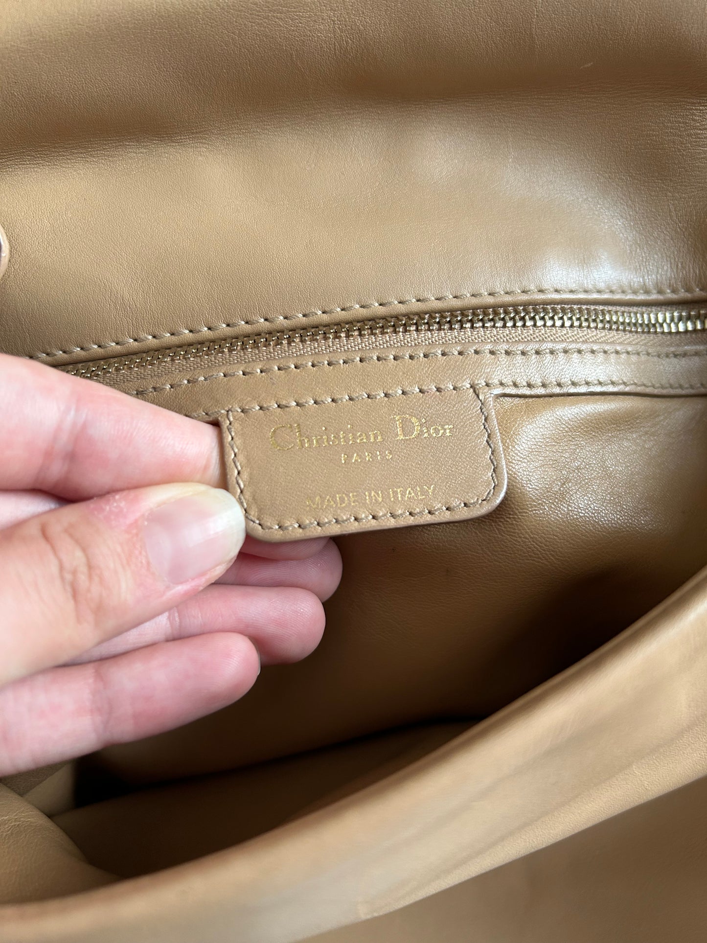 Dior Malice tote bag in pelle beige