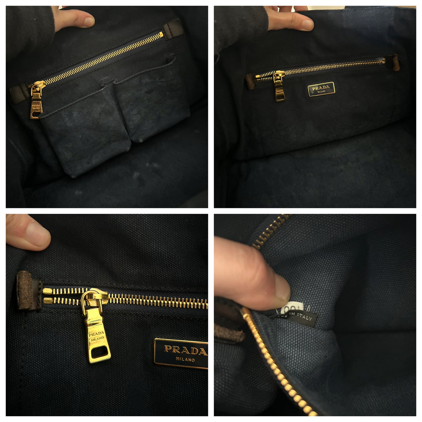 Prada tote blu in denim