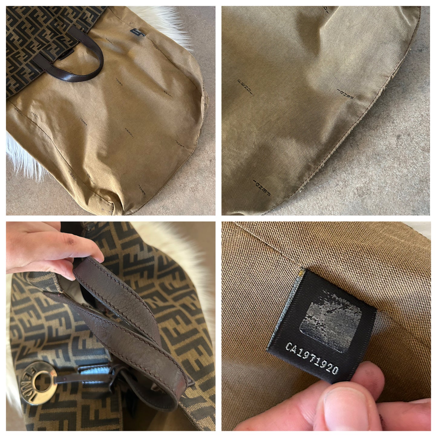 Fendi tote in monogram zucca vintage