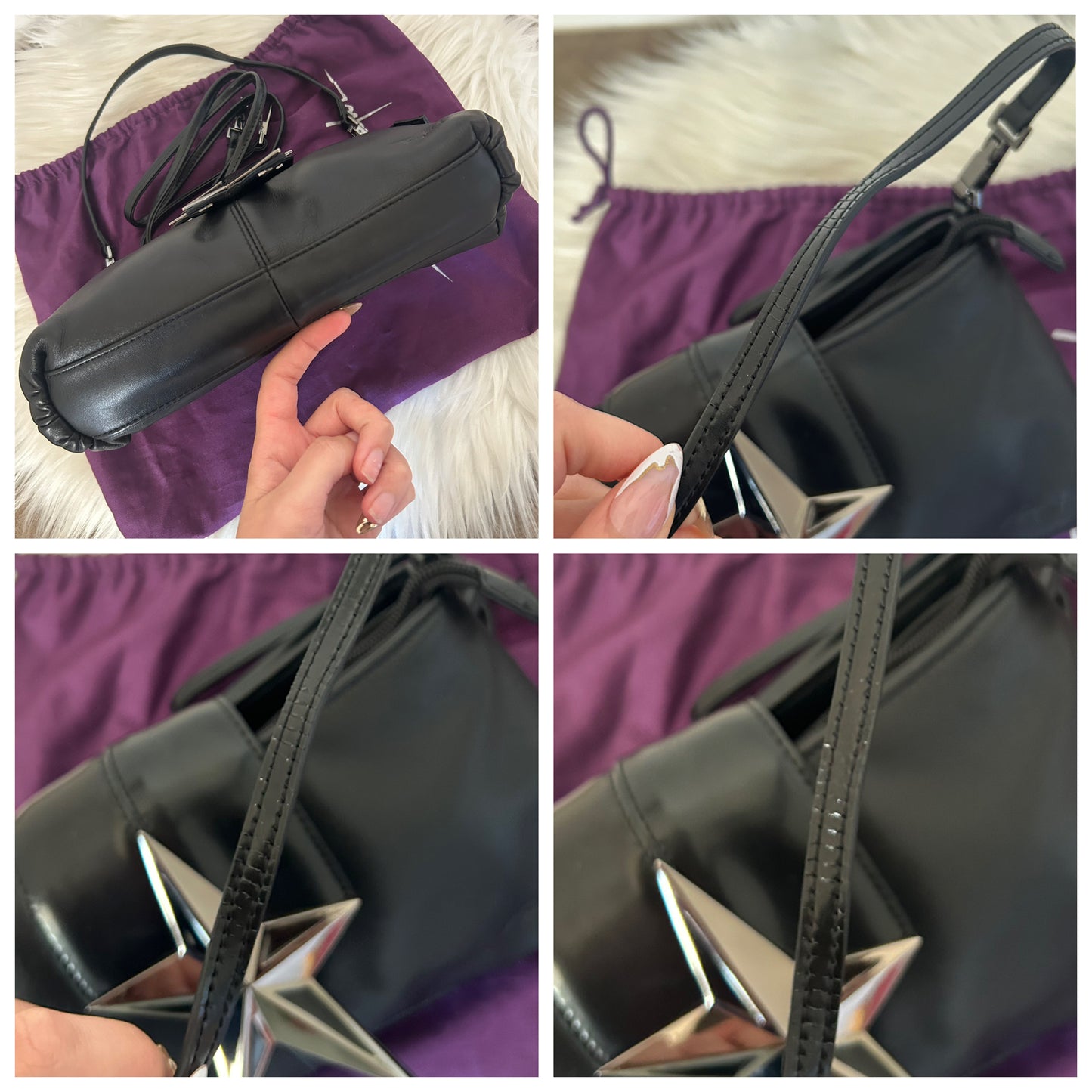 Baguette Thierry Mugler in pelle nera