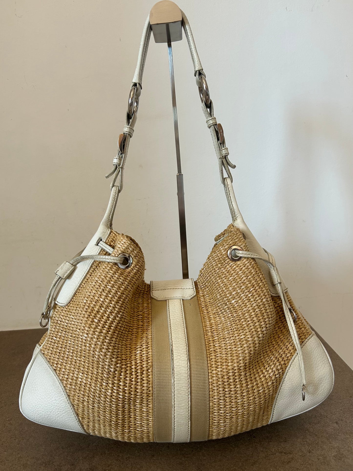Prada Moon in rafia e pelle