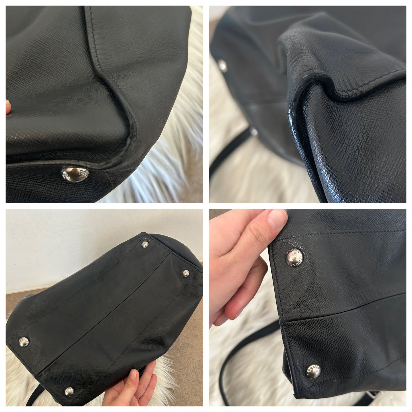 Prada tote bag in pelle saffiano nera