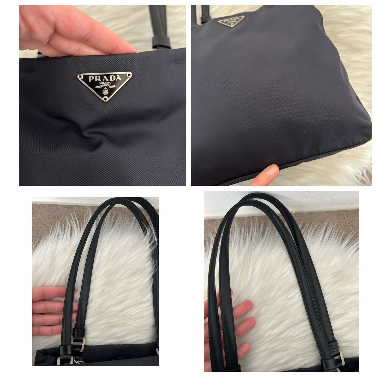 Prada tote in nylon e pelle
