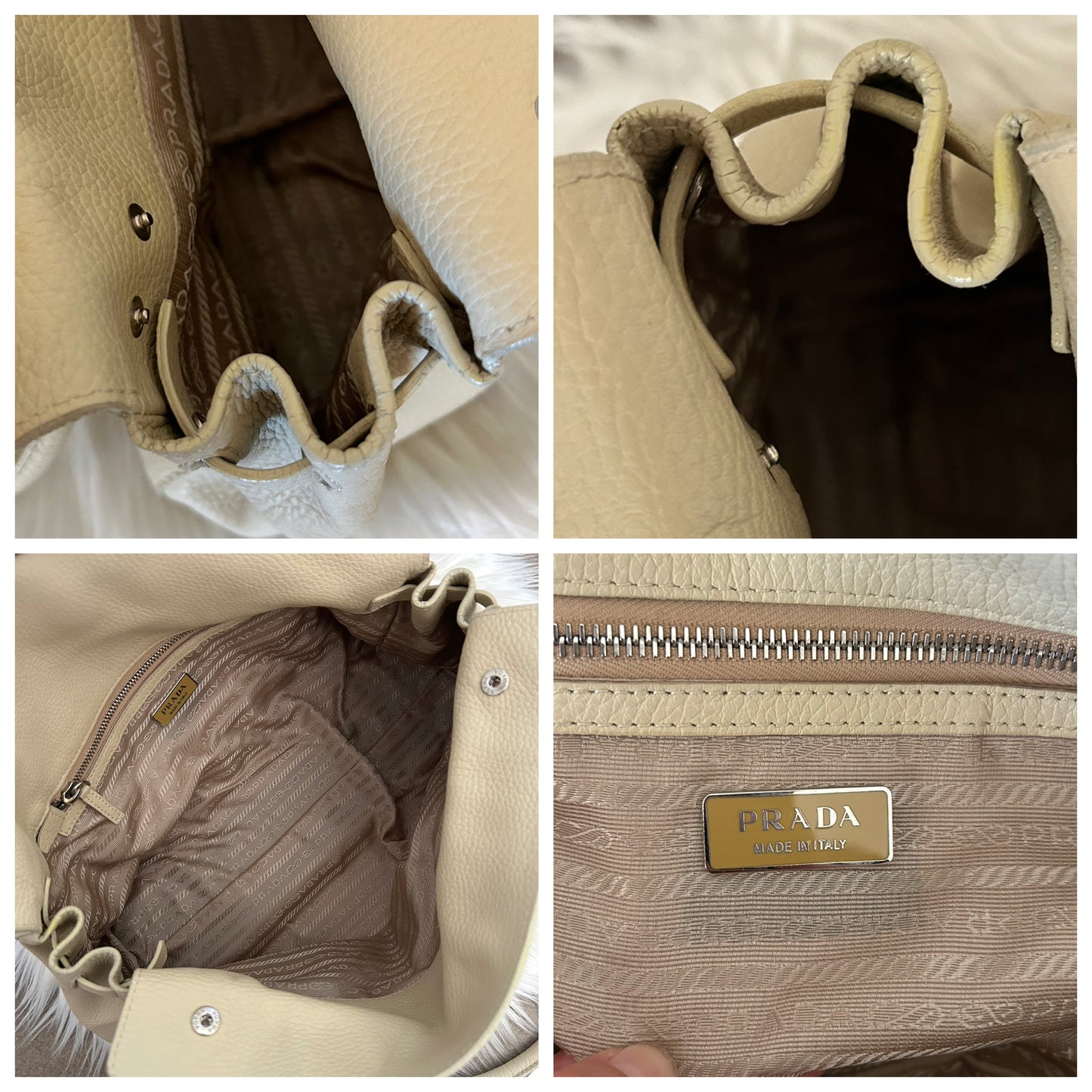 Prada tote in pelle panna