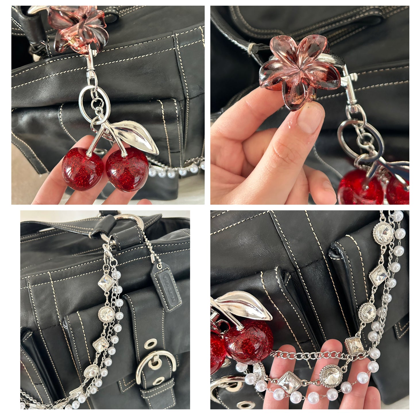 Coach tote bag vintage in pelle nera