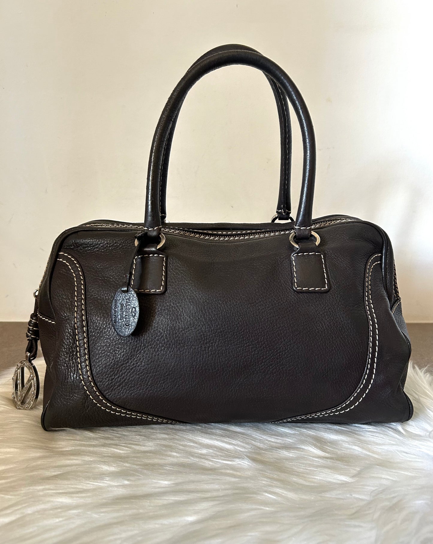 Bauletto Valentino Garavani in pelle marrone