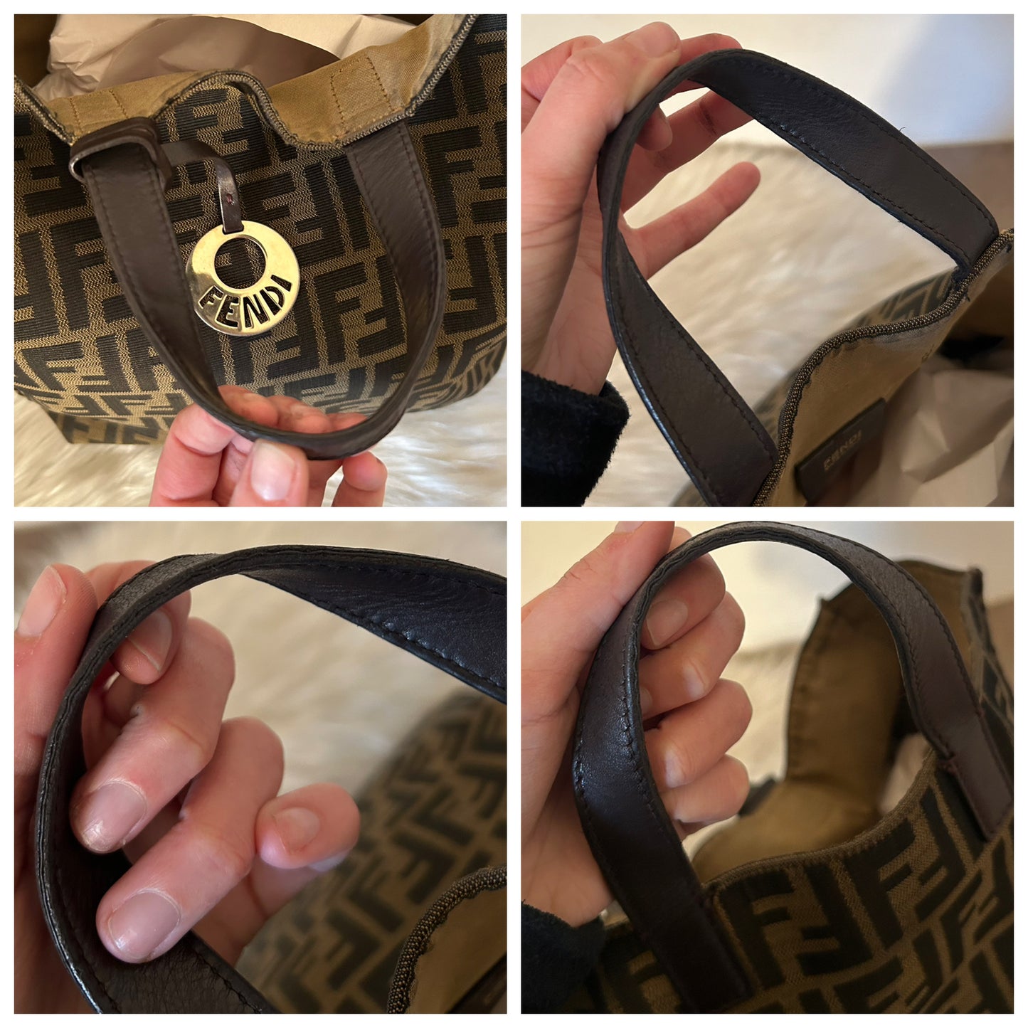Fendi tote in monogram zucca vintage