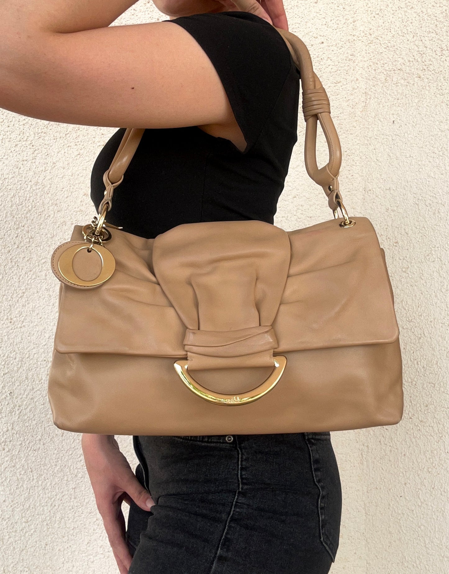 Dior Malice tote bag in pelle beige