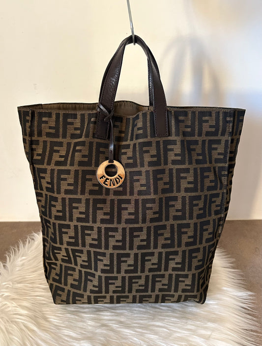 Fendi tote in monogram zucca vintage