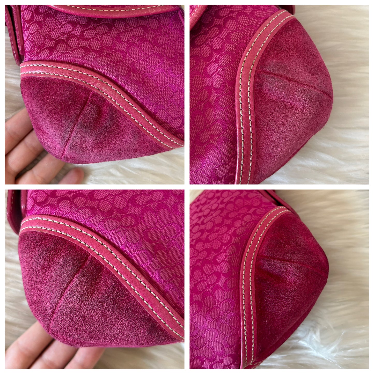 Coach Signature Sufflette rosa in monogram