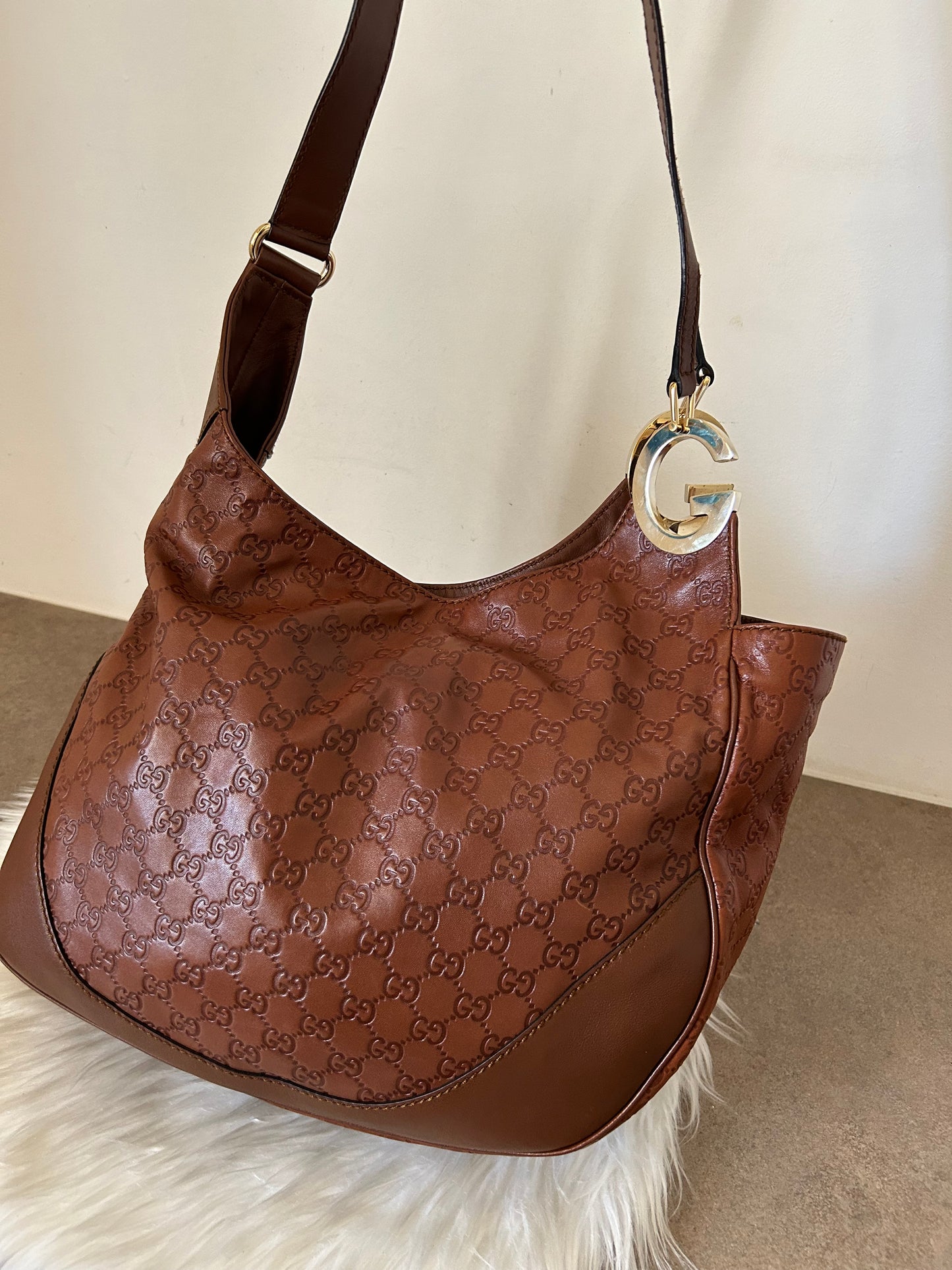 Gucci tote in pelle marrone