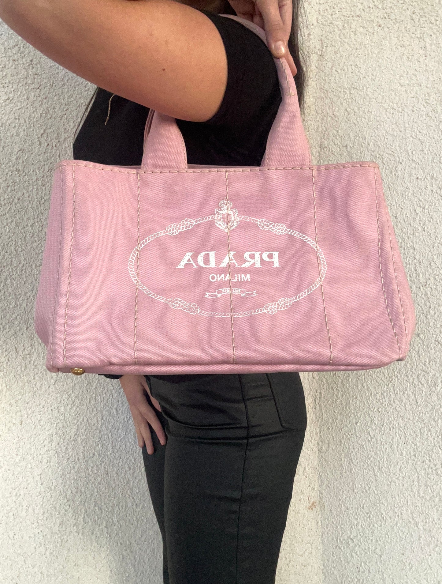 Prada Shopping in canapa color confetto