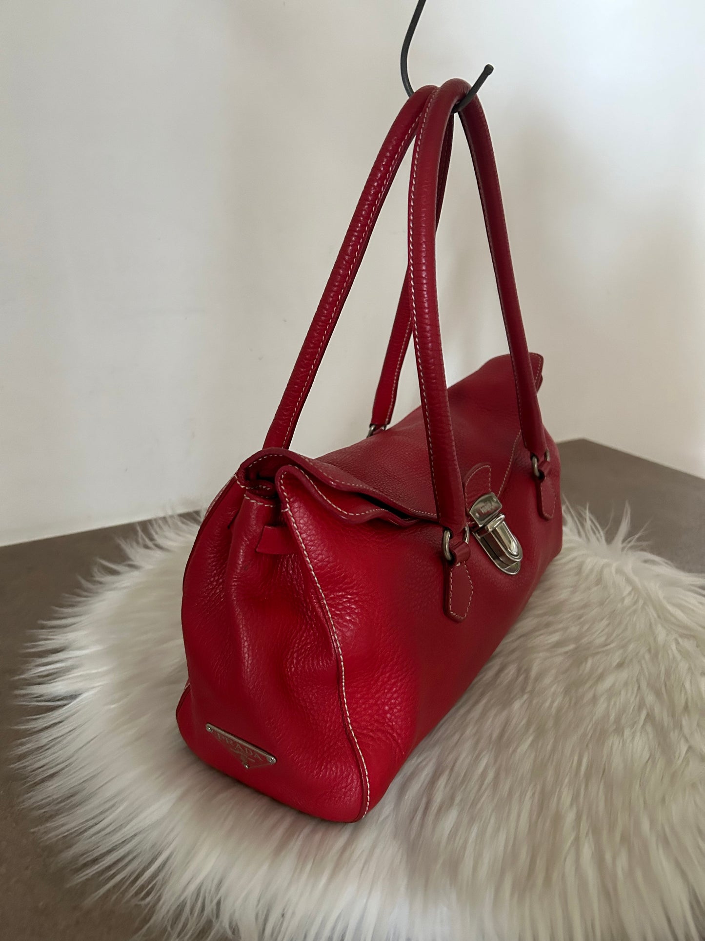 Prada tote in pelle rossa rarissima