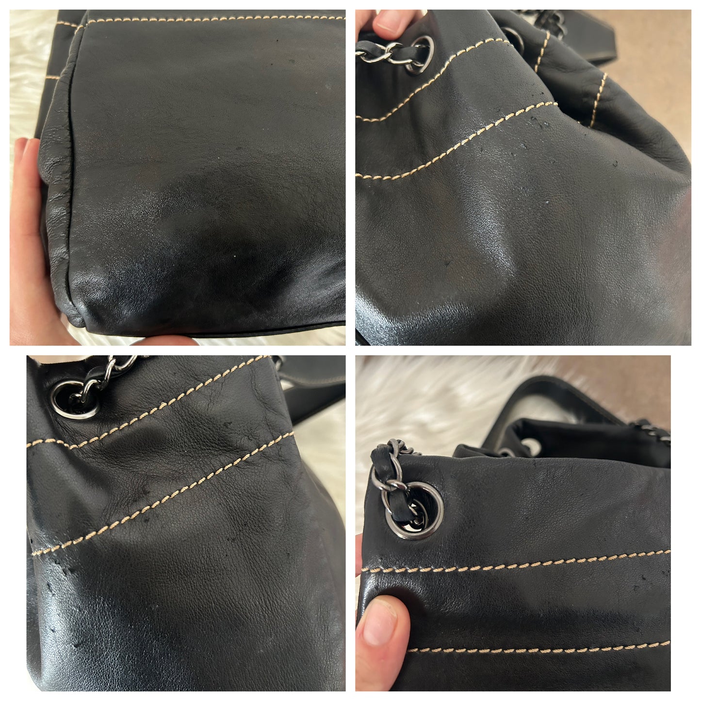 Chanel bucket in calfskin nera