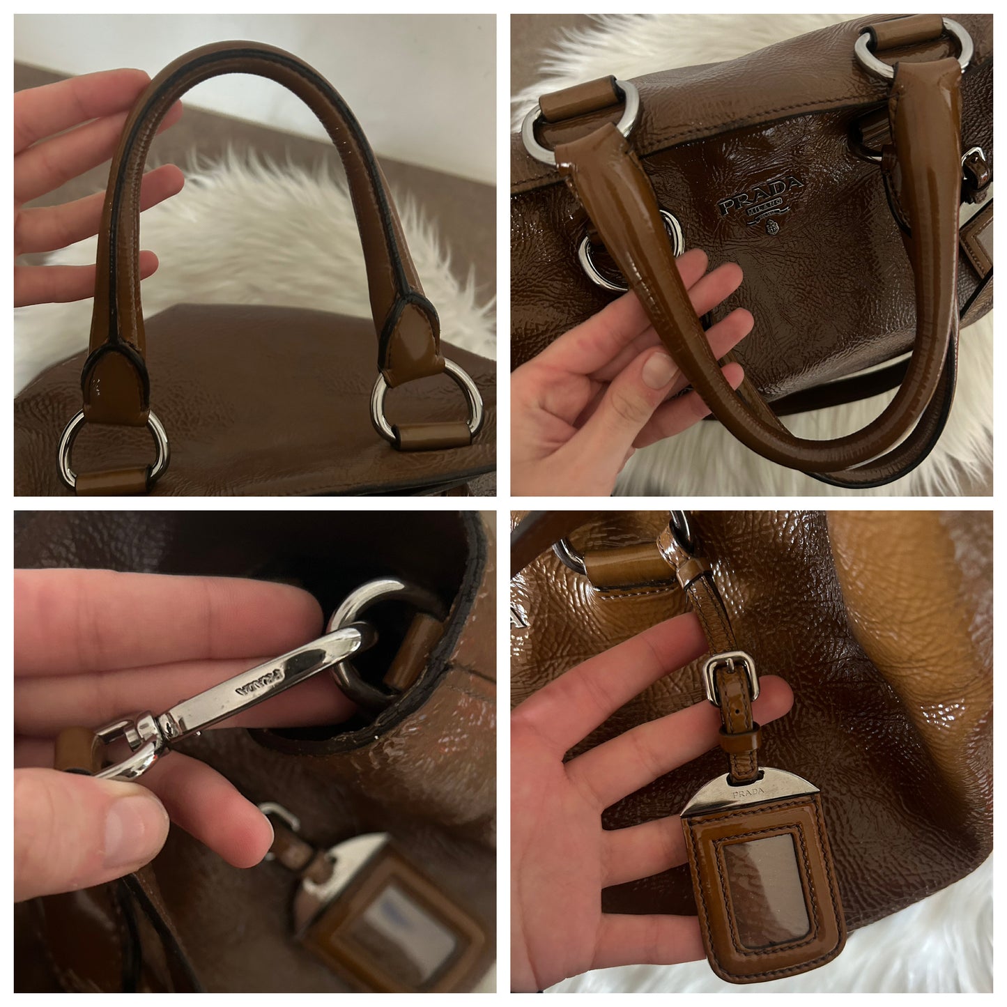Prada tote in pelle verniciata