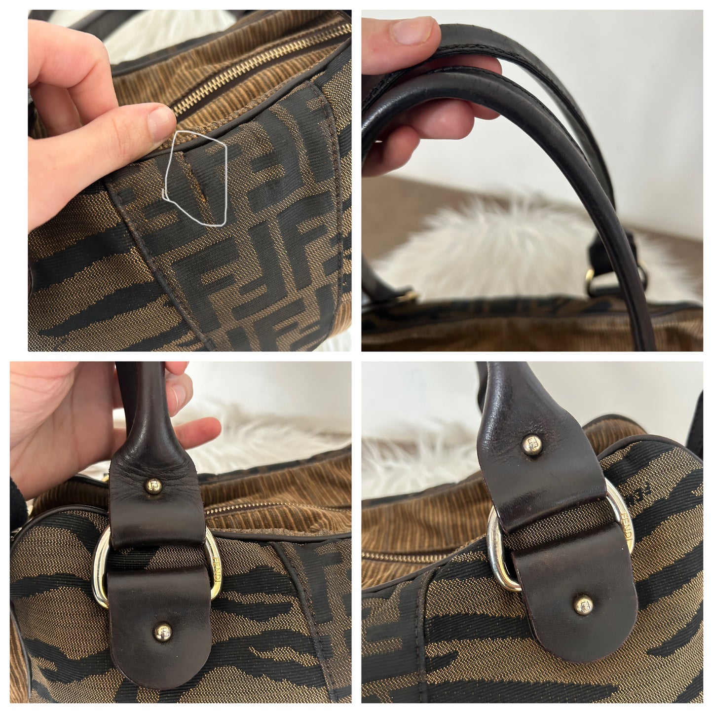 Fendi tote zebrata e tessuto zucca edizione limitata