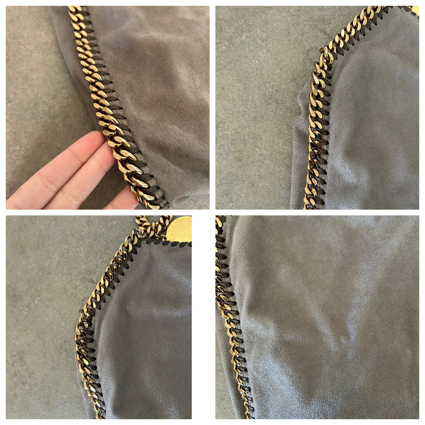 Falabella Stella McCartney beige con catene oro