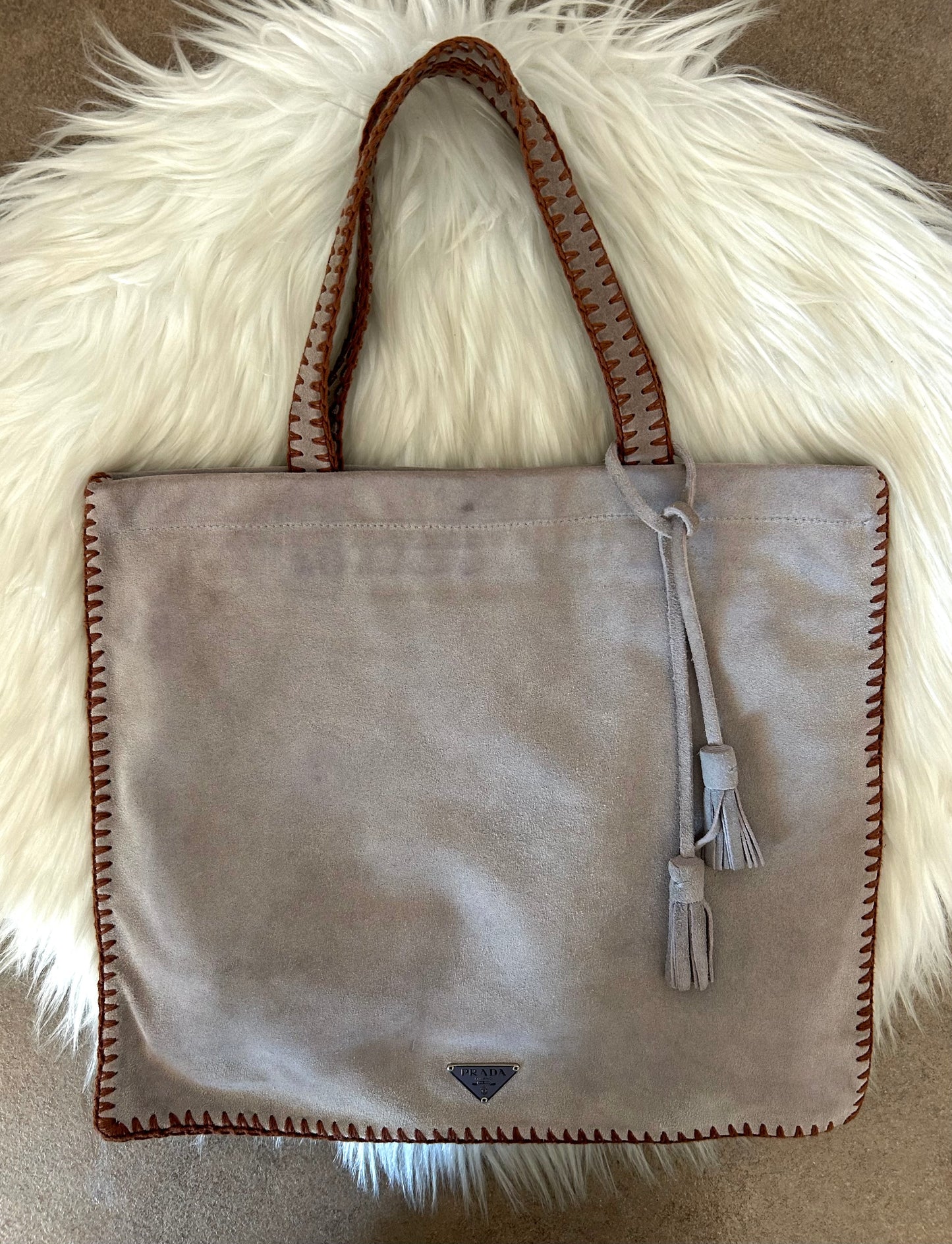 Prada tote in suede