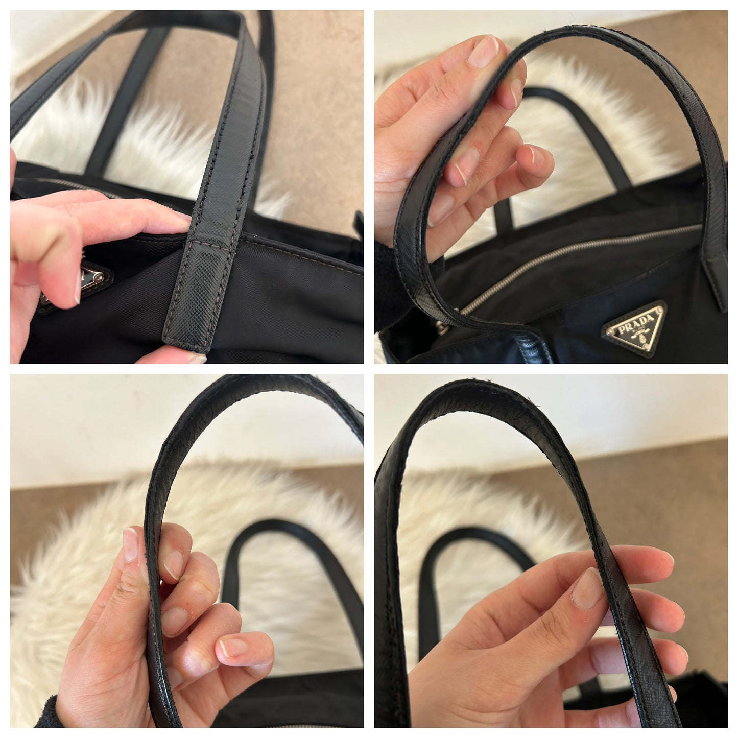Prada tote in nylon e pelle