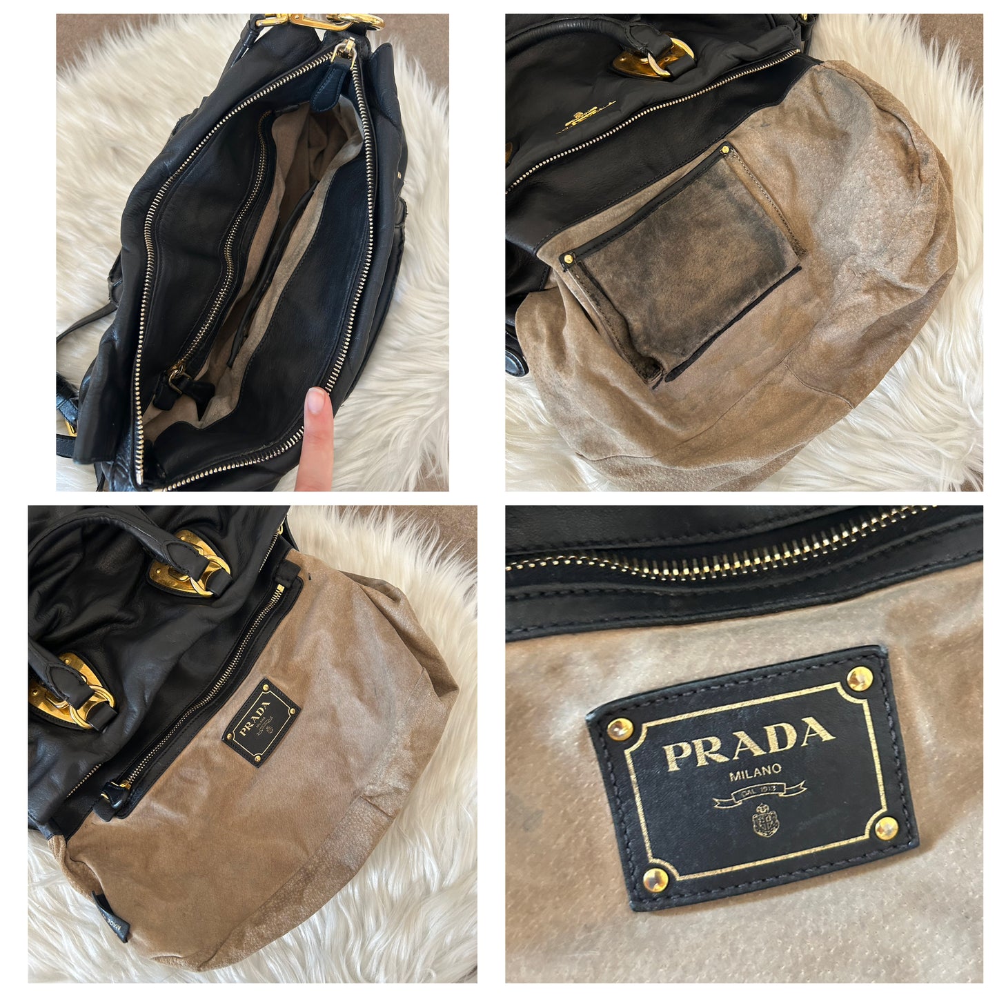 Prada tote in pelle con tracolla