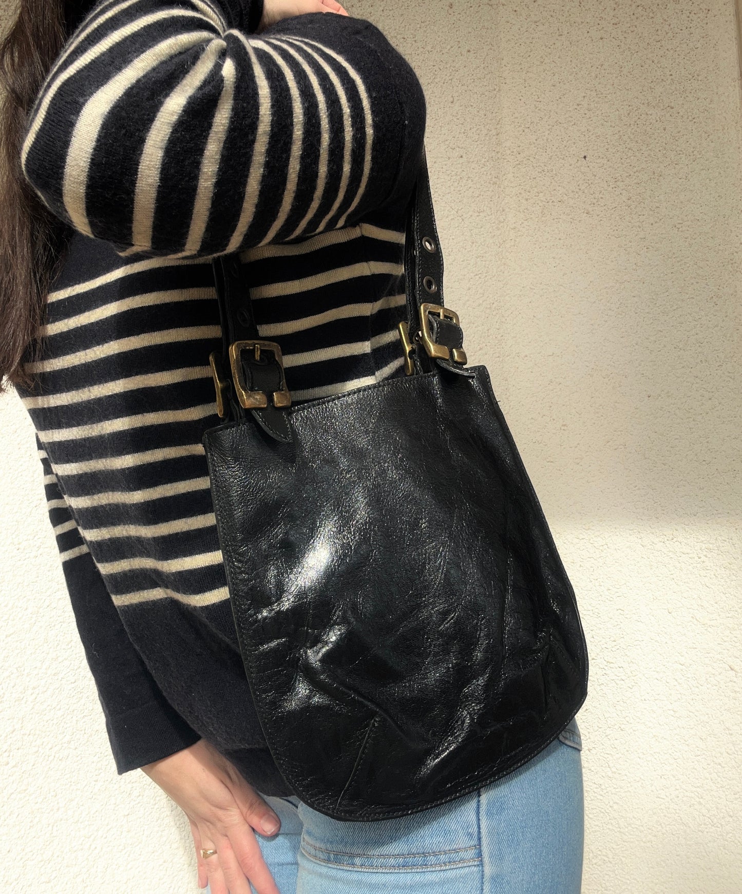 Miu Miu tote bag in pelle verniciata