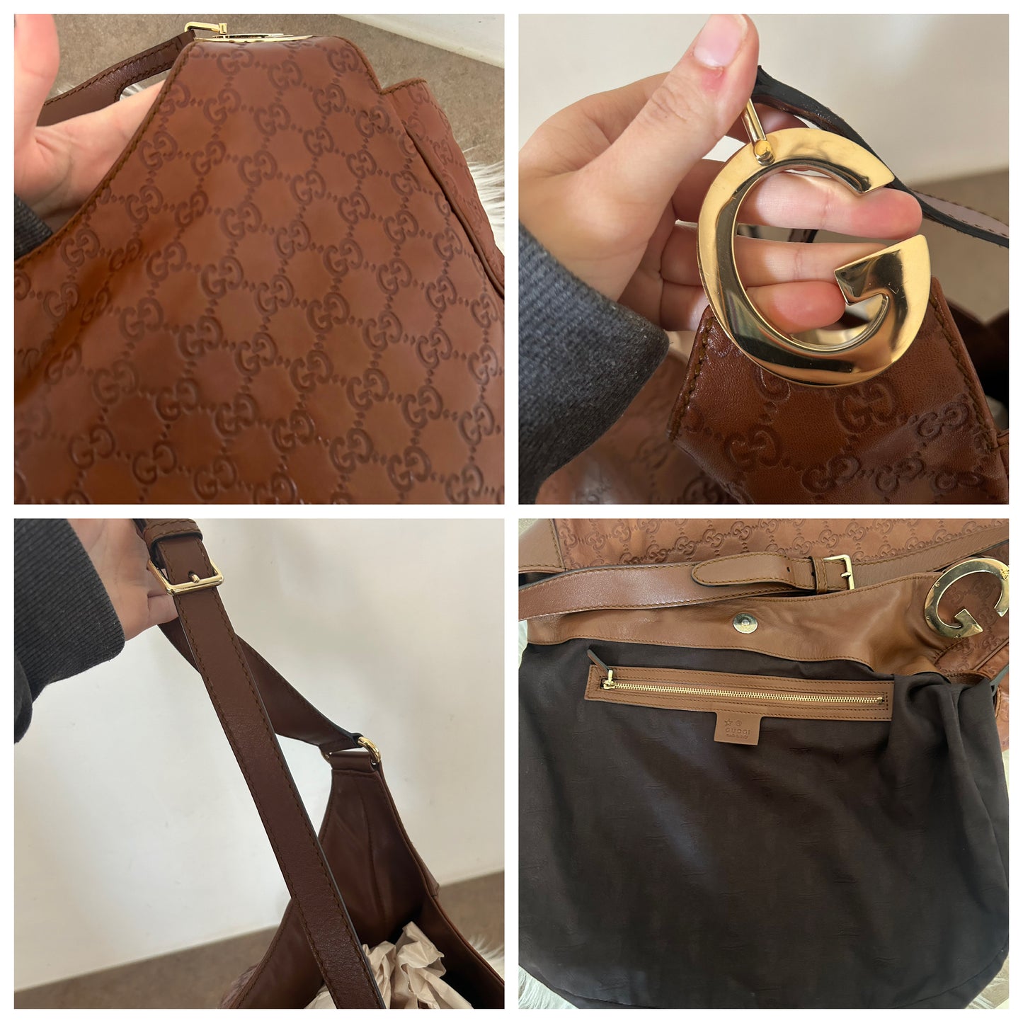 Gucci tote in pelle marrone