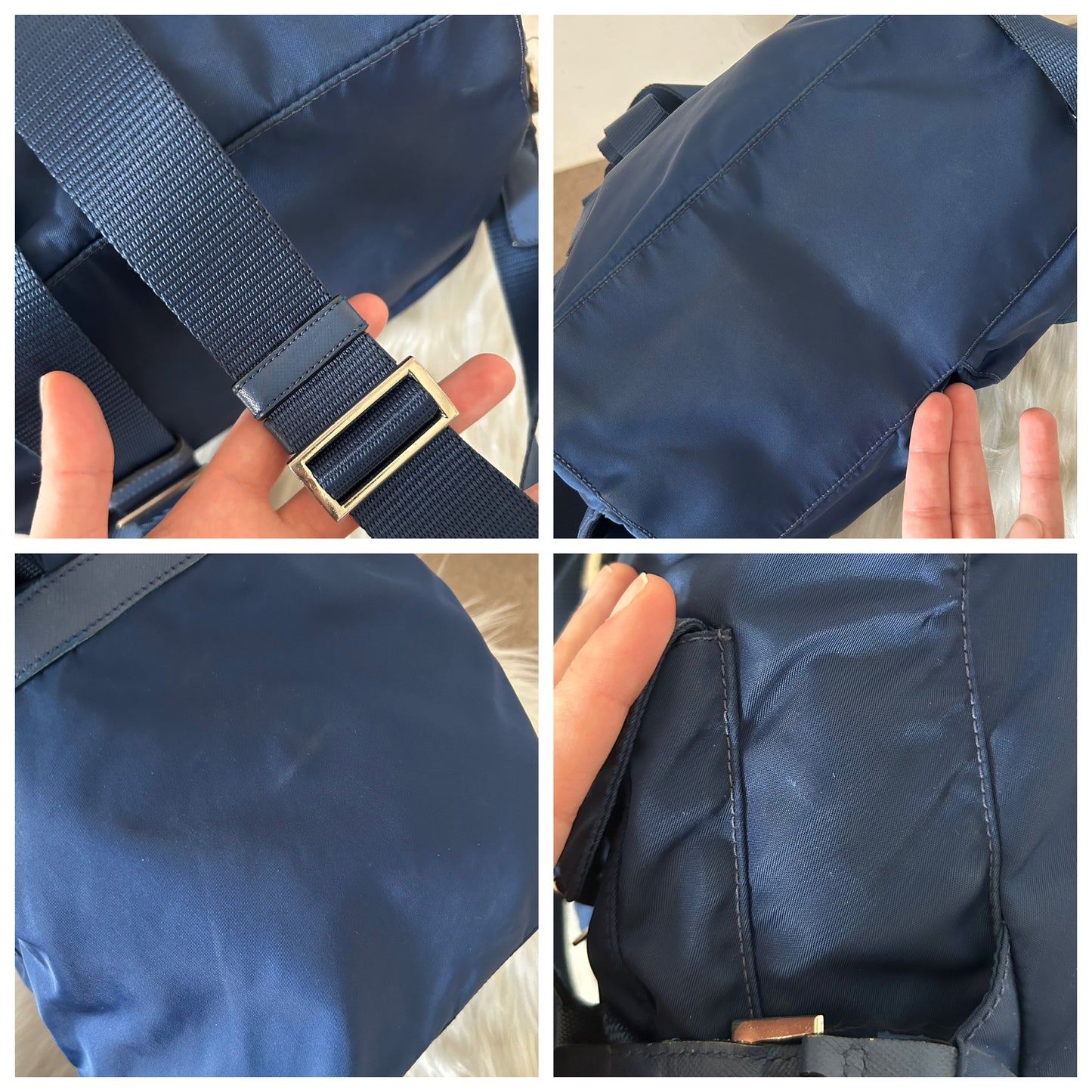 Zaino Prada blu in nylon