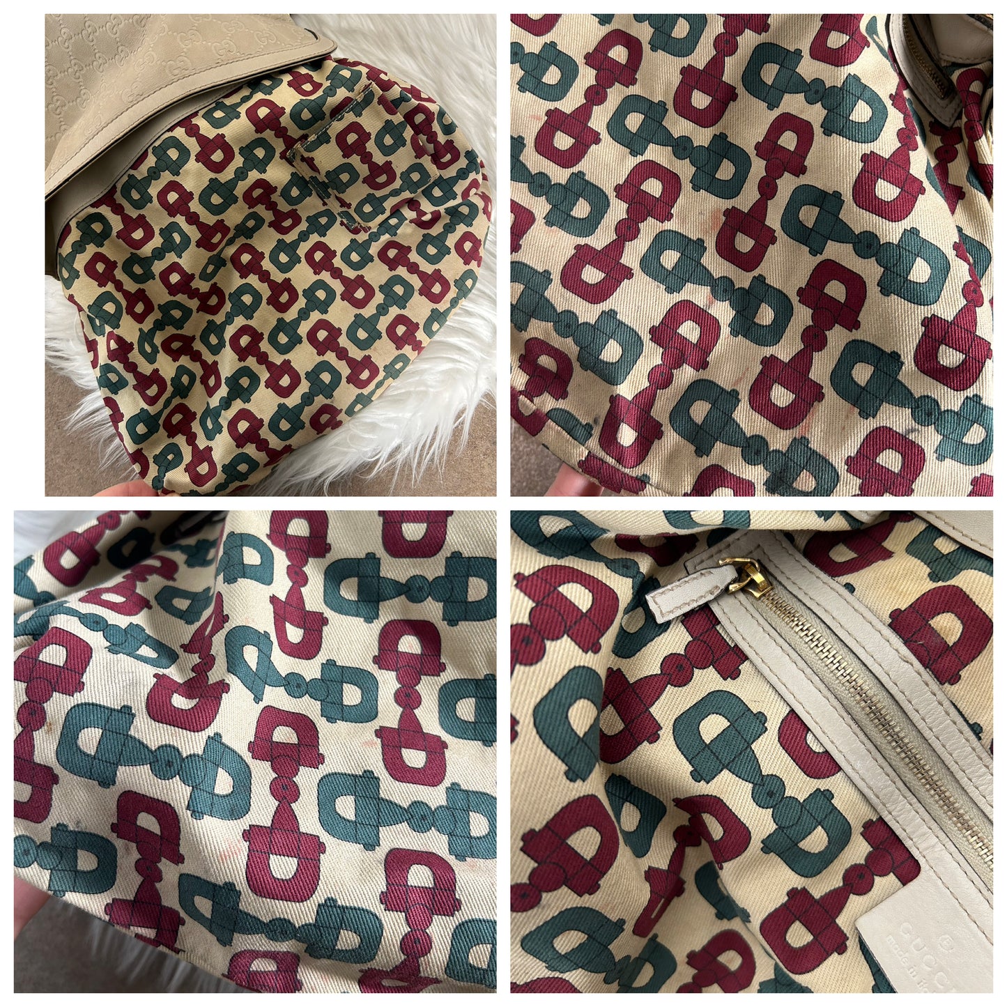 Gucci Indy media in pelle e monogram