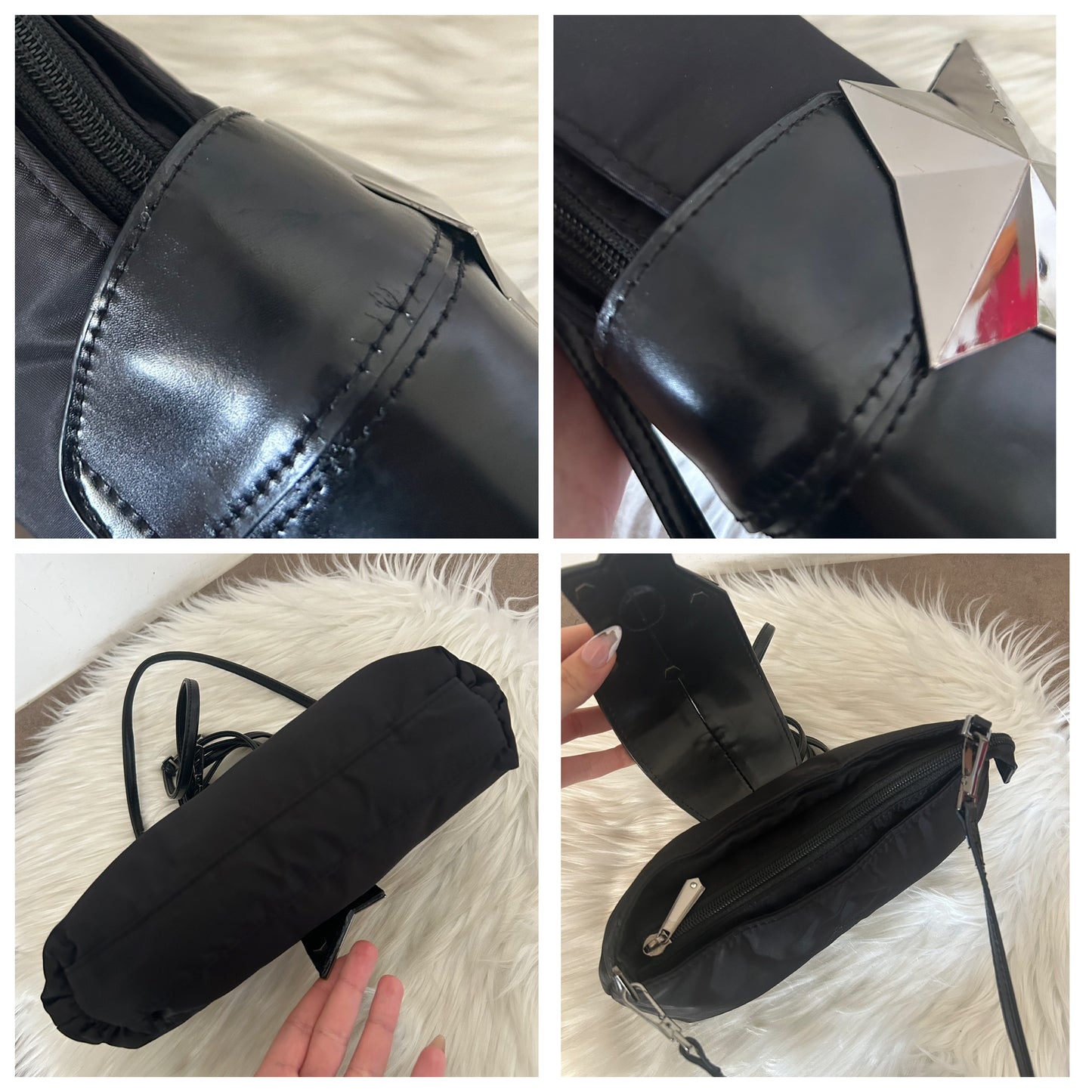 Baguette Thierry Mugler in nylon nera