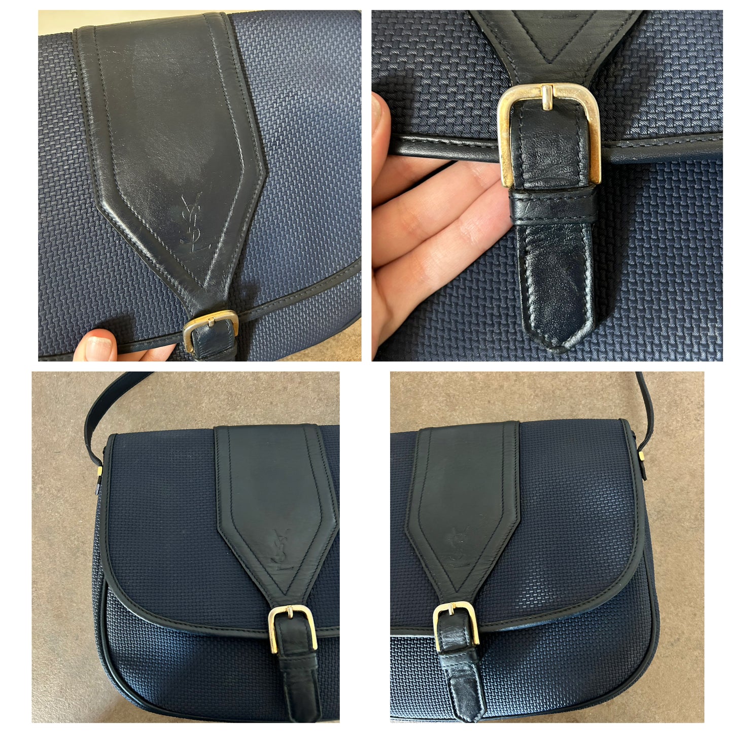 Yves Saint Laurent modello postina blu scuro