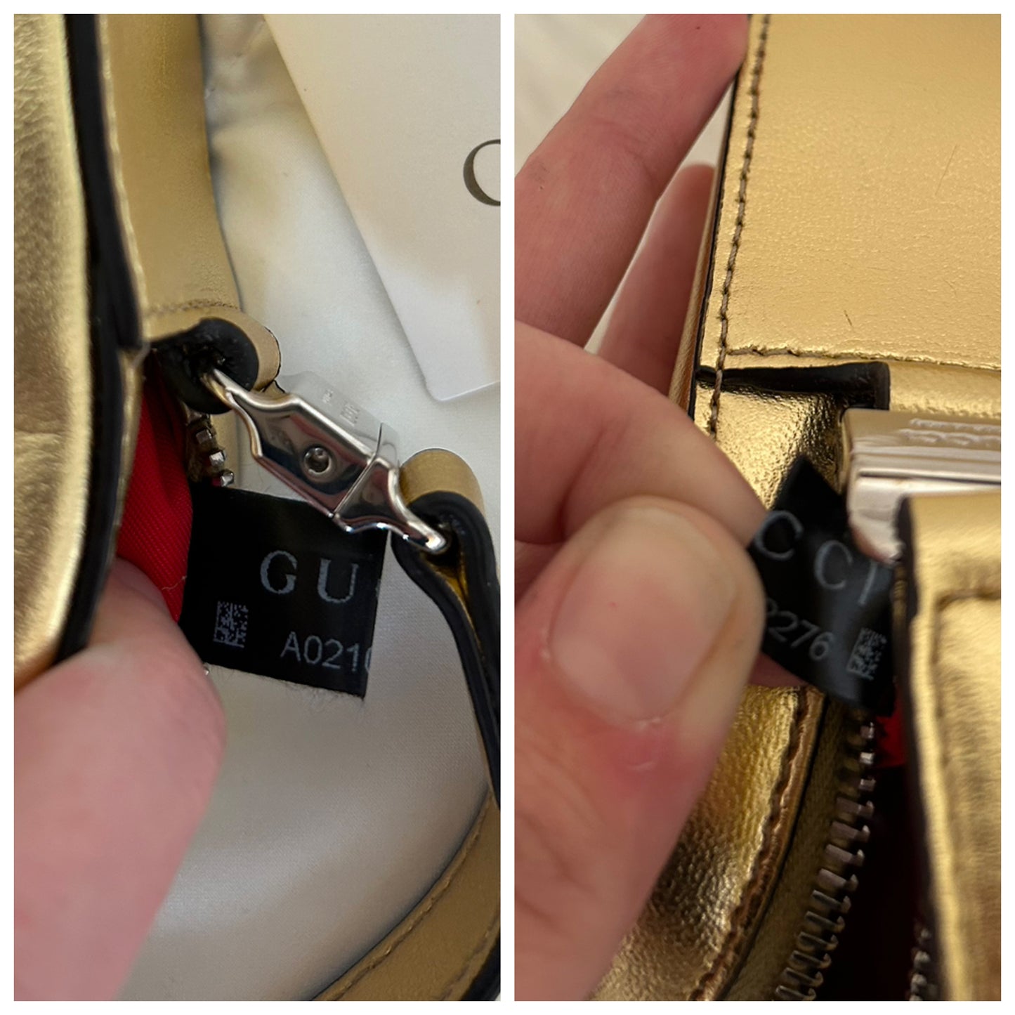 Gucci mini bag oro con cuore glitterato