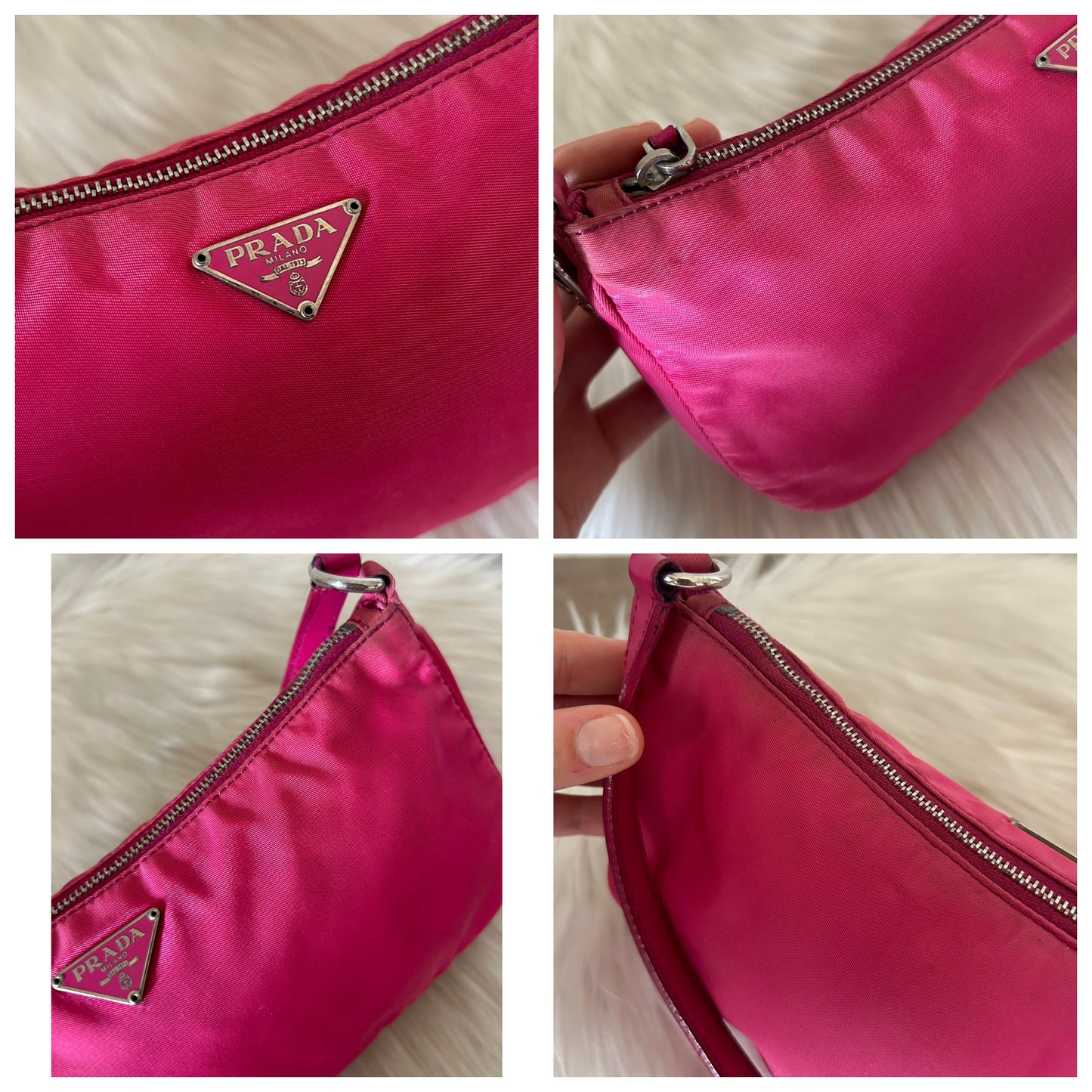 Prada baguette rosa in nylon