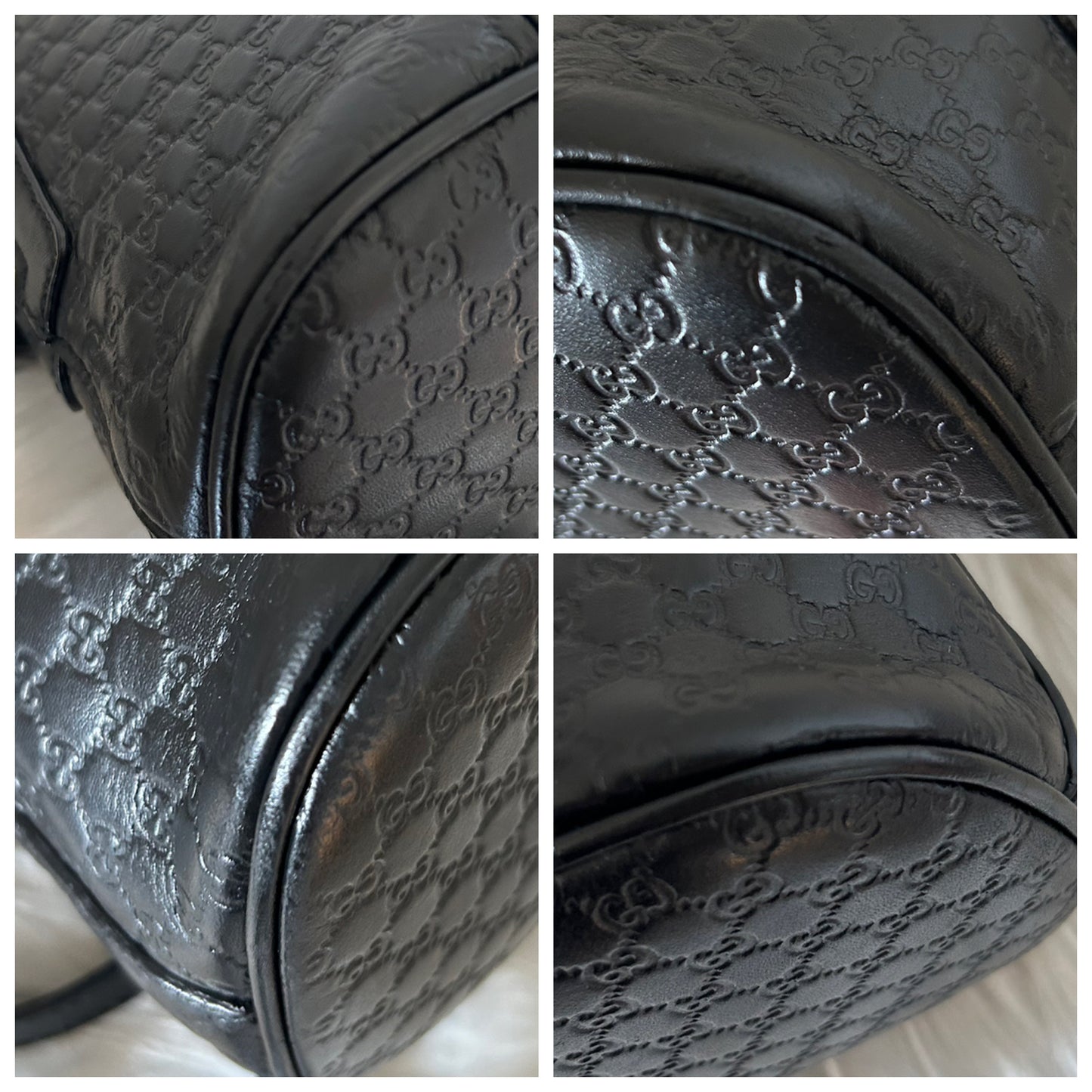 Gucci Dôme mini in micro guccissima nera