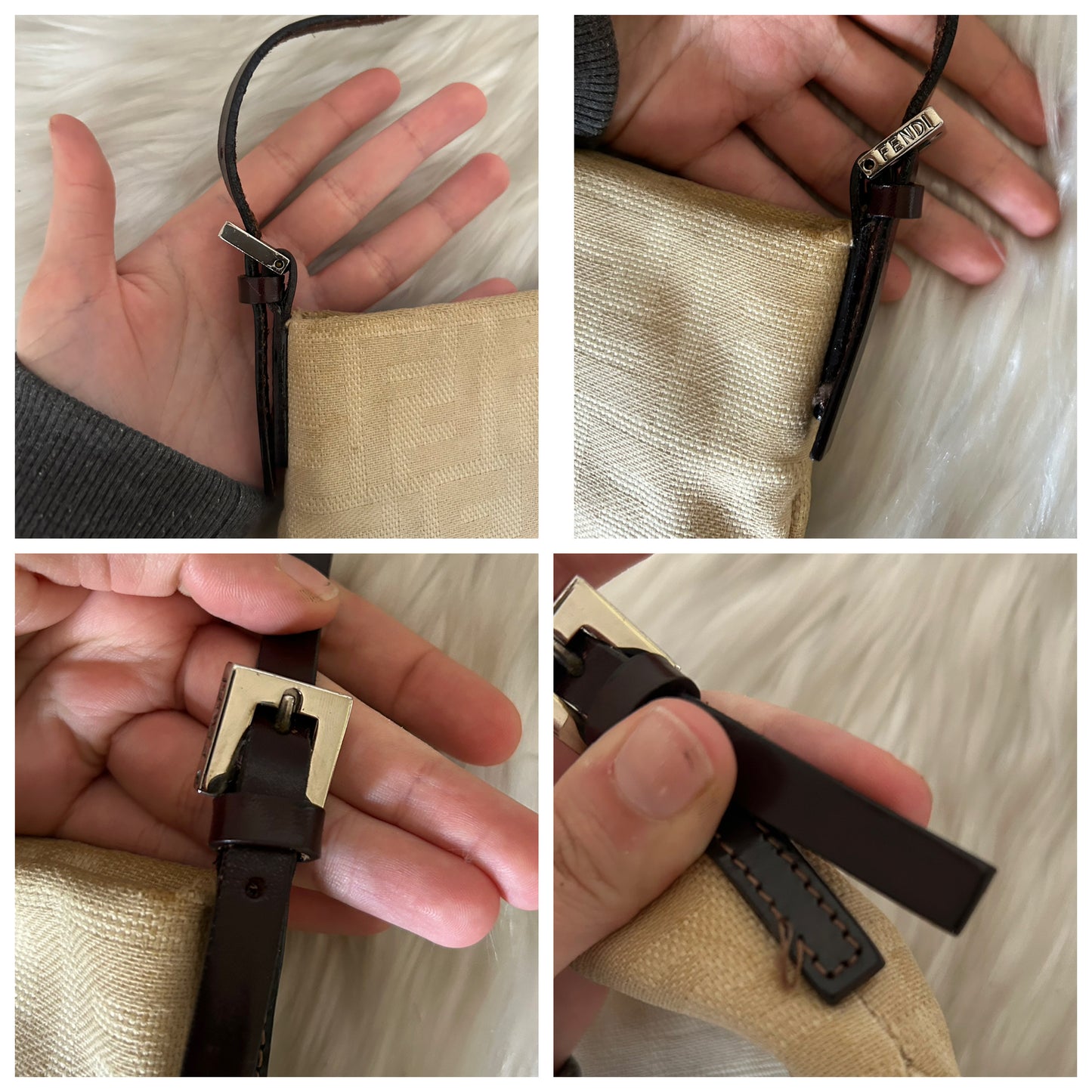 Fendi baguette zucca panna