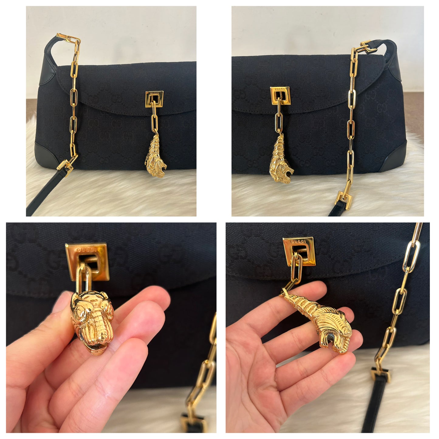 Gucci Jackie vintage con ciondolo tigre