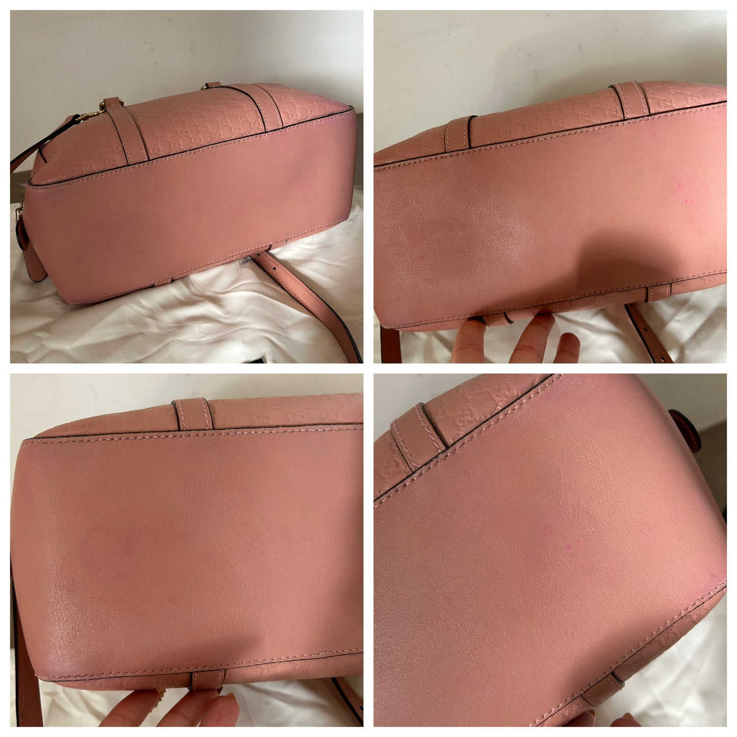 Gucci bauletto Guccissima rosa in pelle