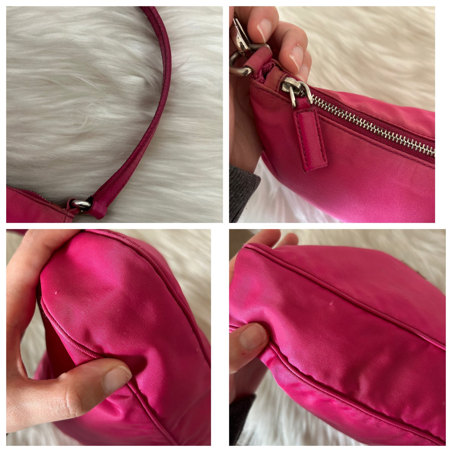 Prada baguette rosa in nylon