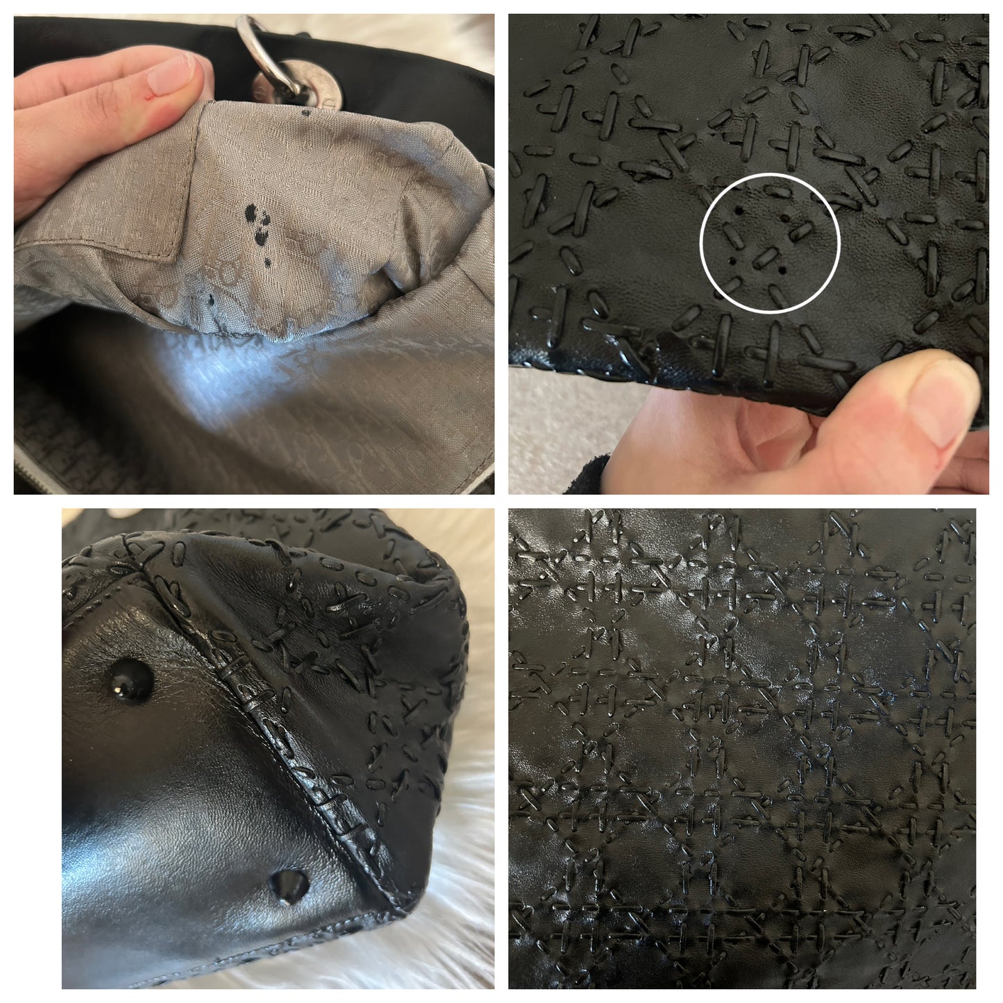 Dior Lady Dior in pelle nera intrecciata