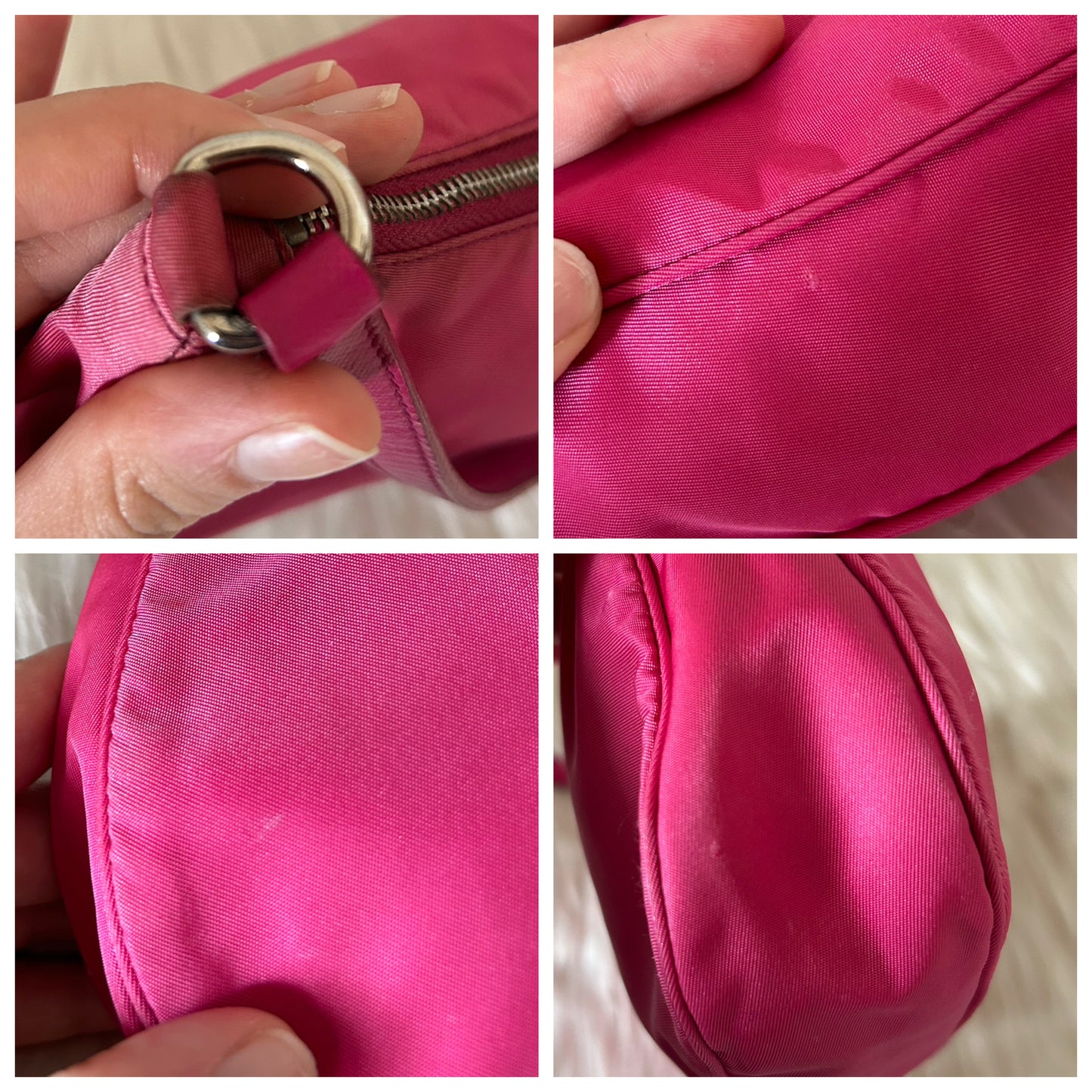 Prada baguette rosa in nylon