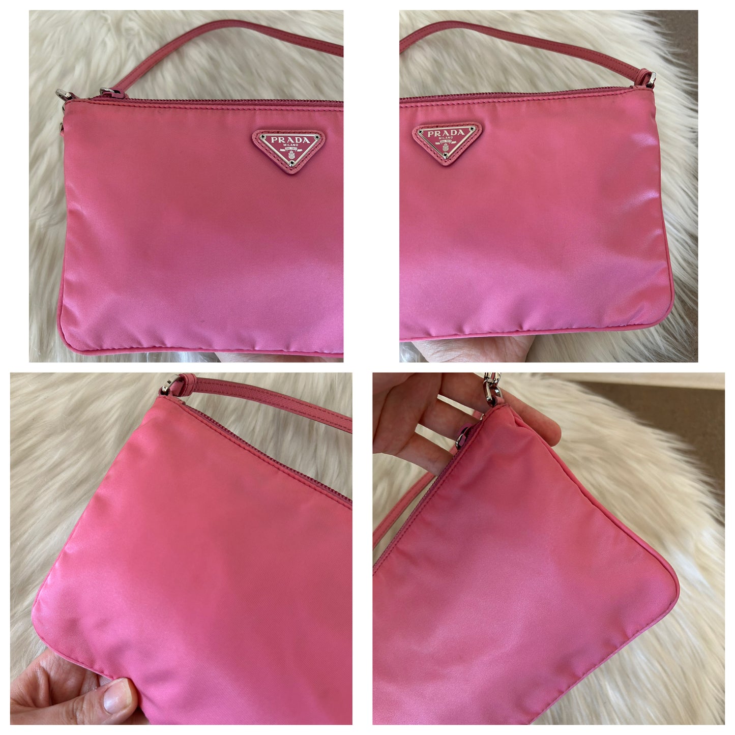 Prada baguette rosa in nylon