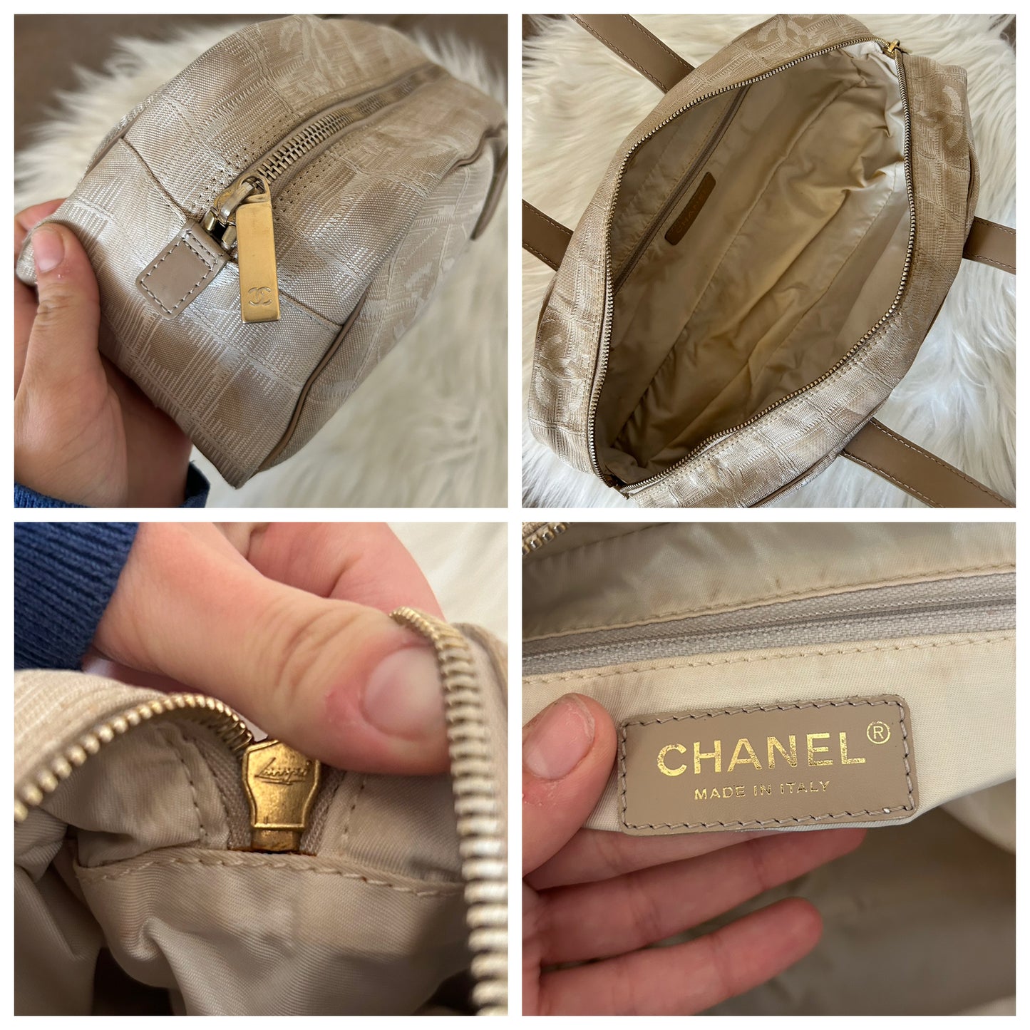 Borsa Chanel modello bowling in tela