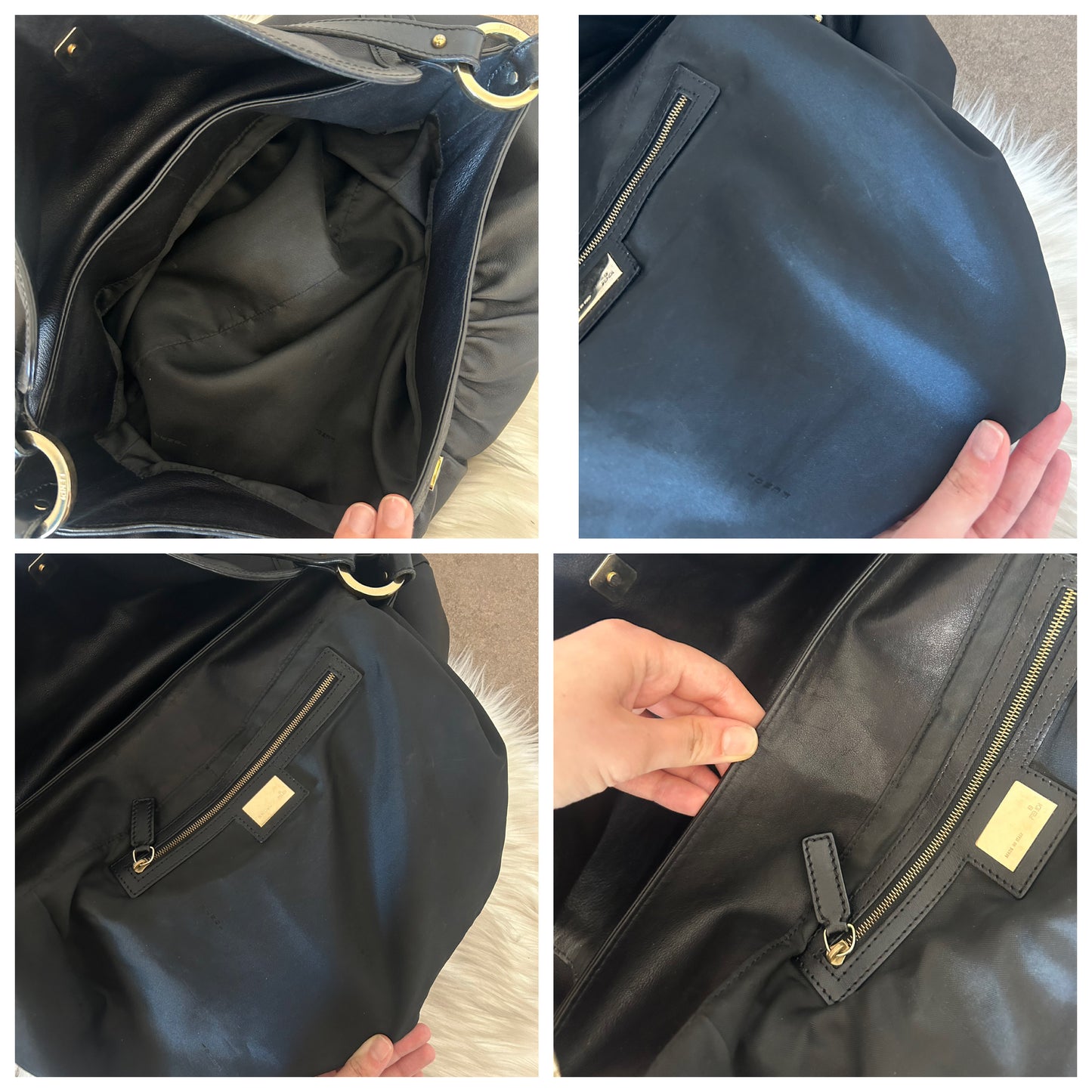 Fendi Chef tote in pelle nera