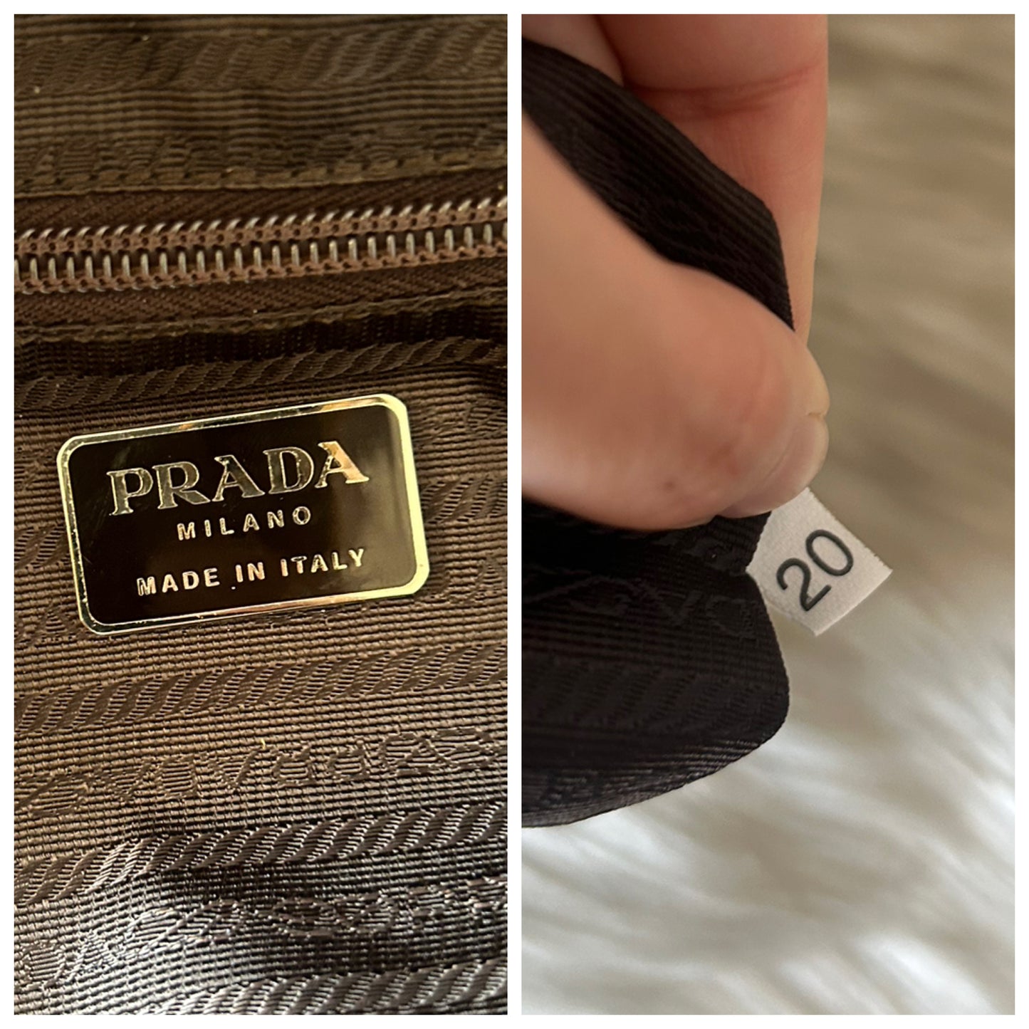 Zaino Prada in nylon testa di moro