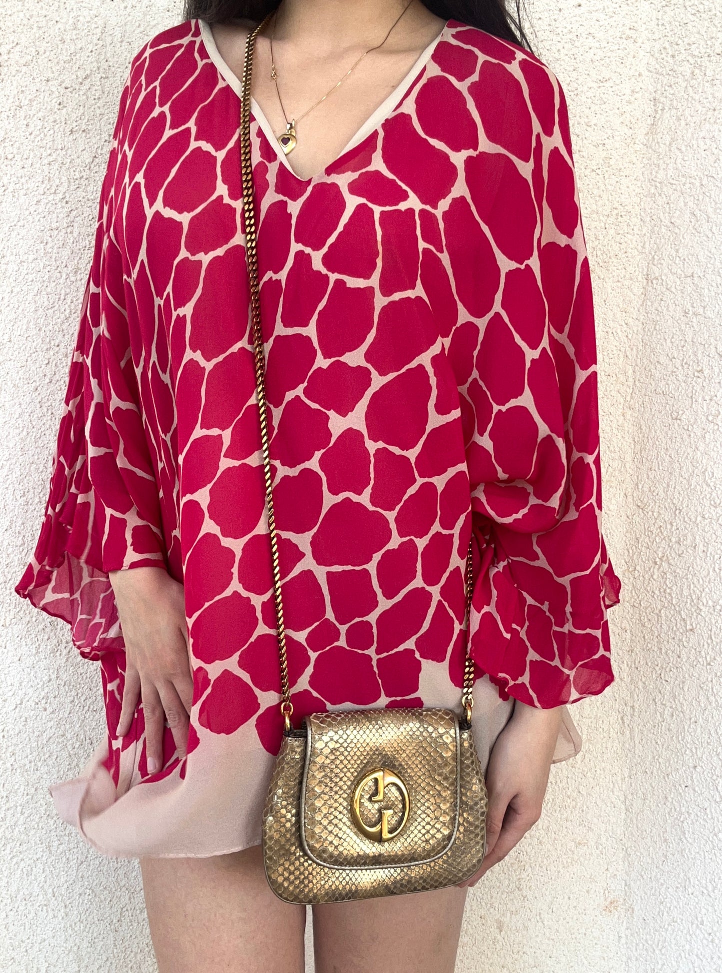 Gucci tracollina in pitone oro