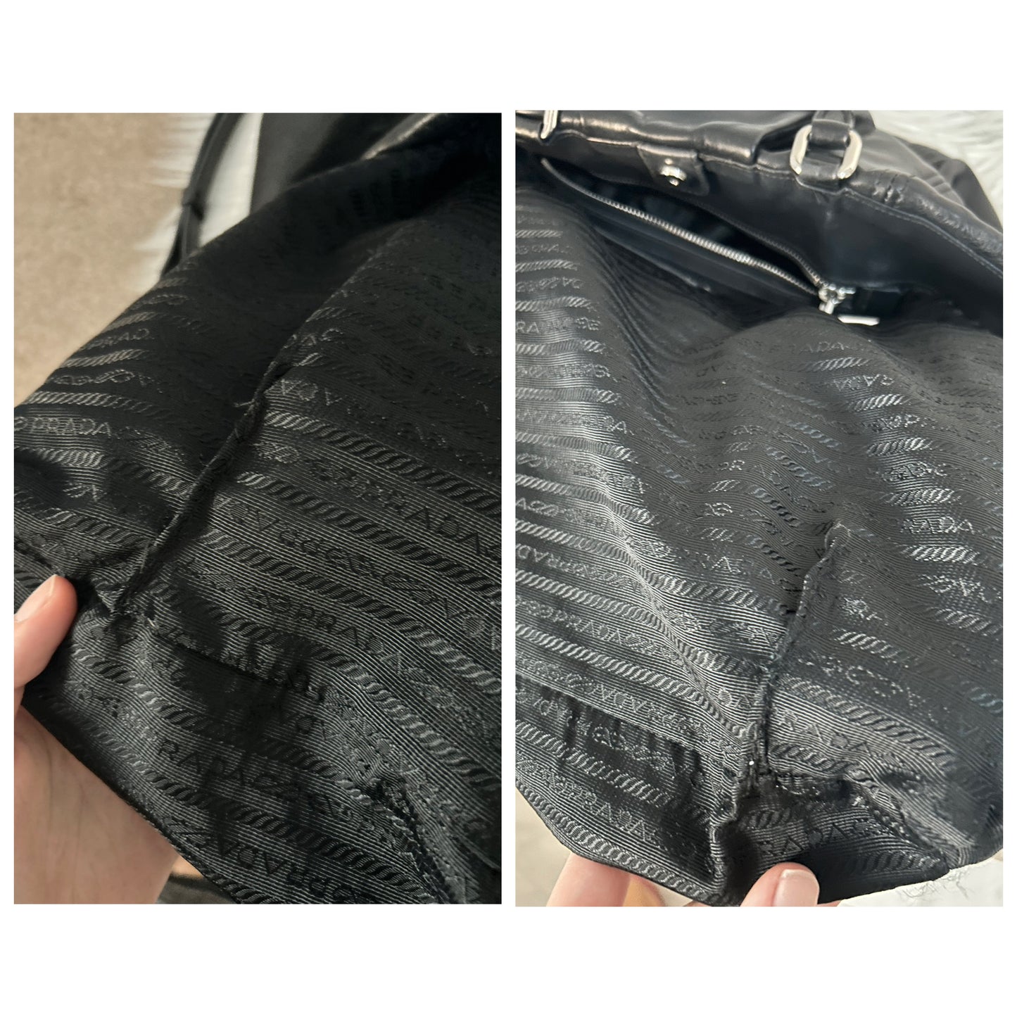 Prada tote bag in pelle morbida nera