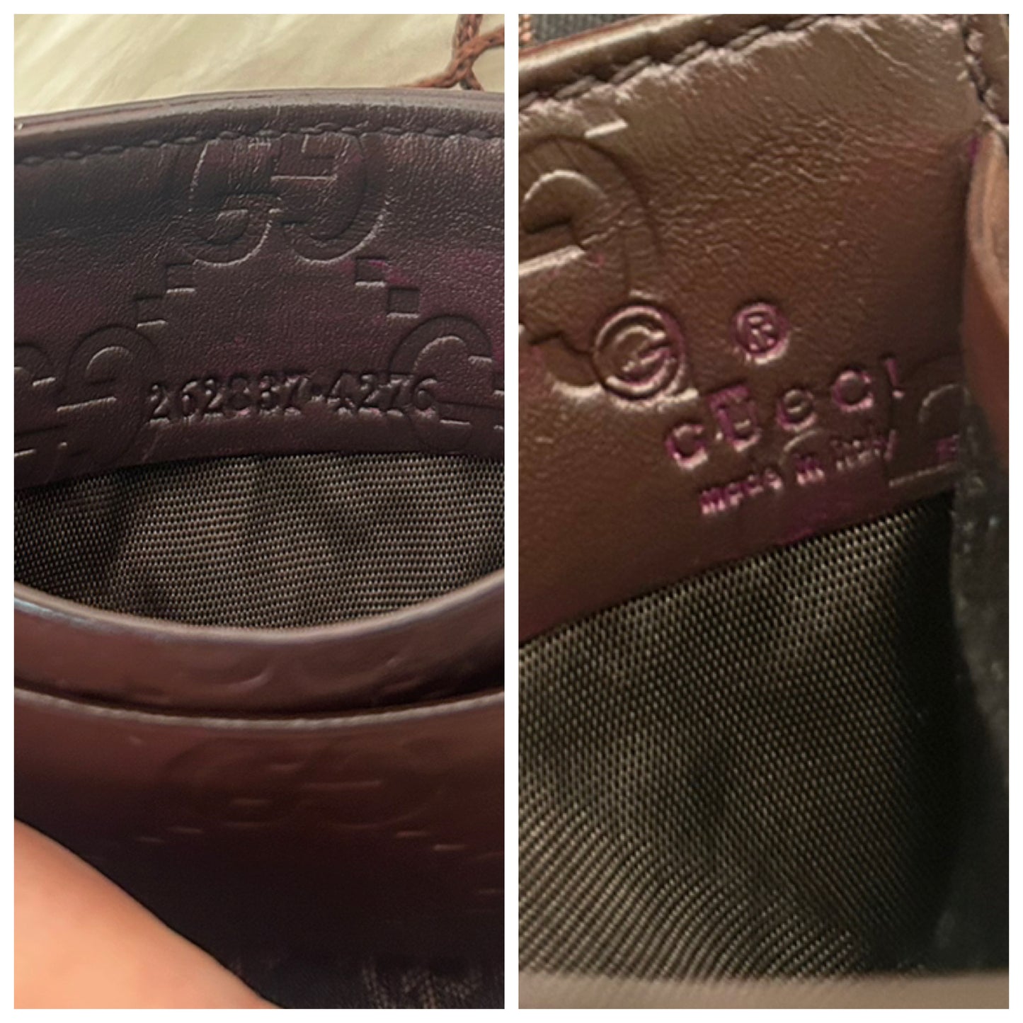 Portacarte Gucci in monogram con dust bag
