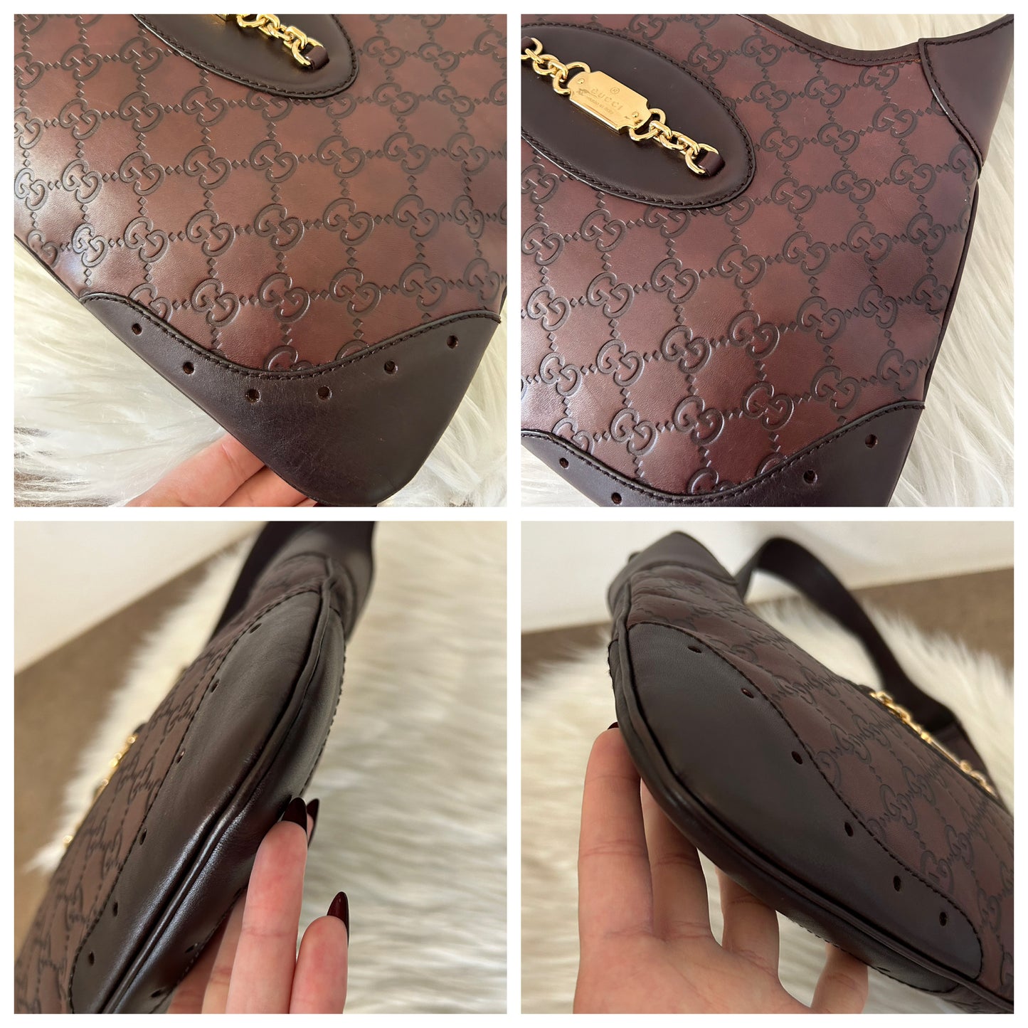 Gucci Jackie in pelle vinaccia