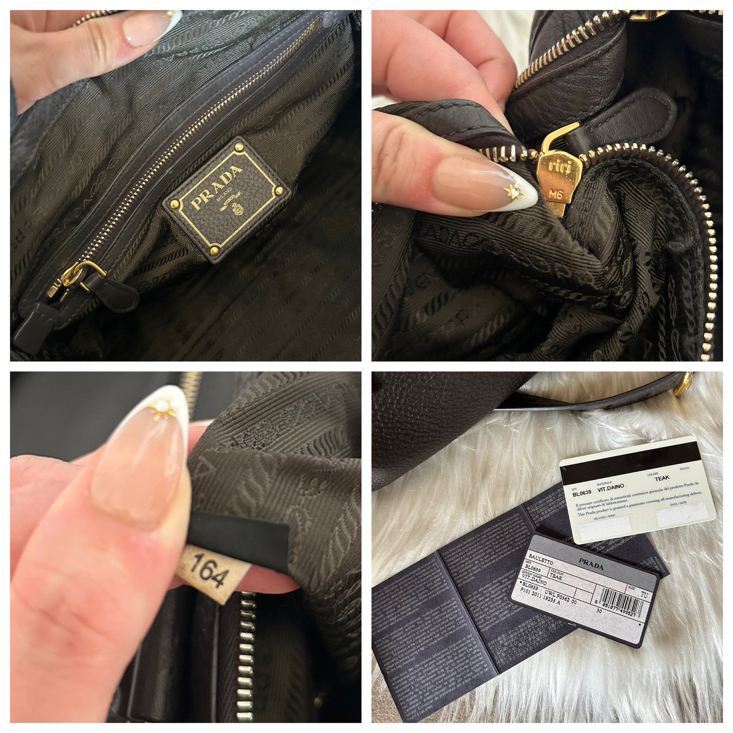 Prada bauletto in pelle marrone